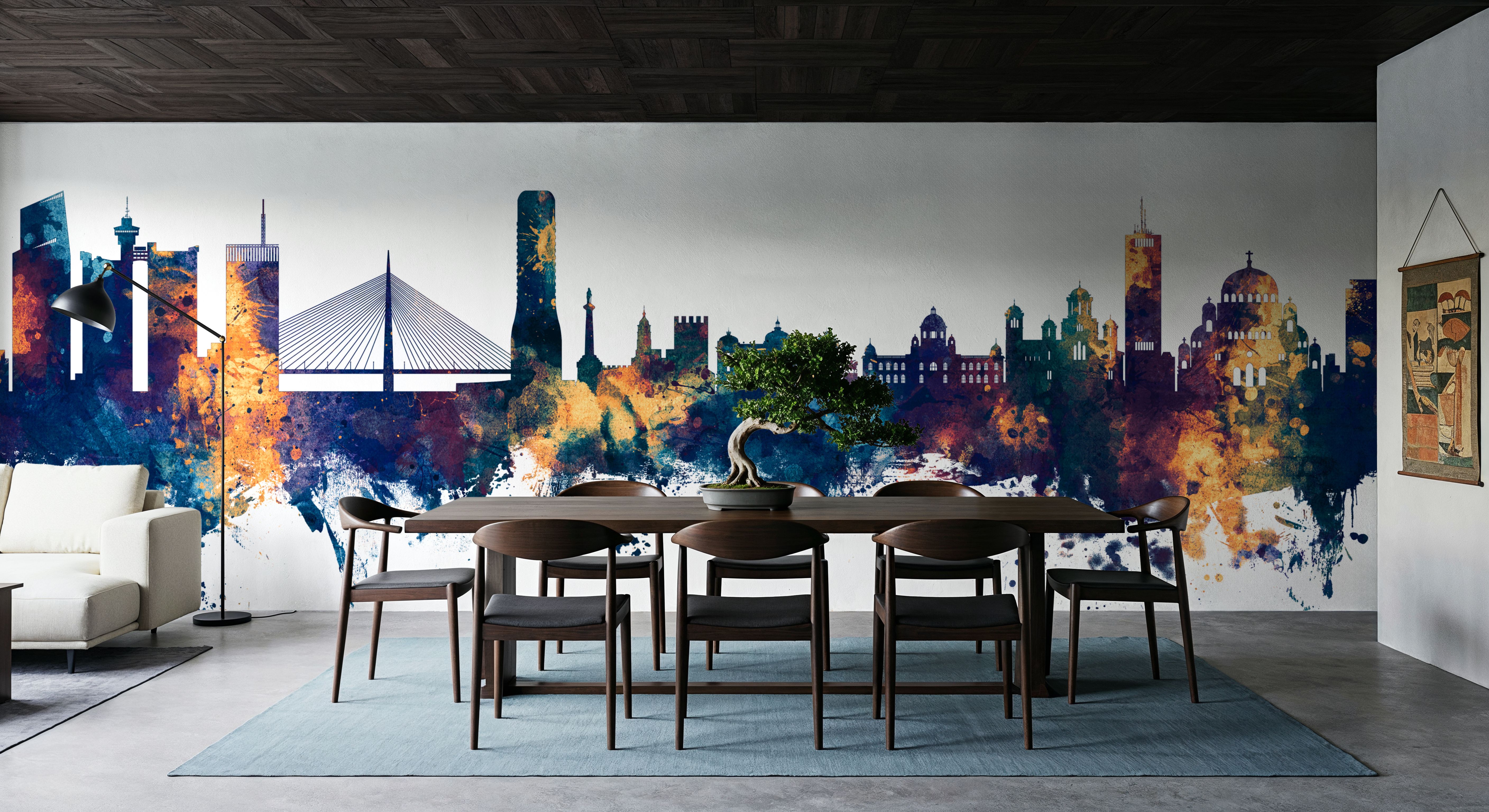 Belgrade Serbia Skyline Blue & Bronze