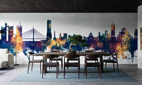 Belgrade Serbia Skyline Blue & Bronze