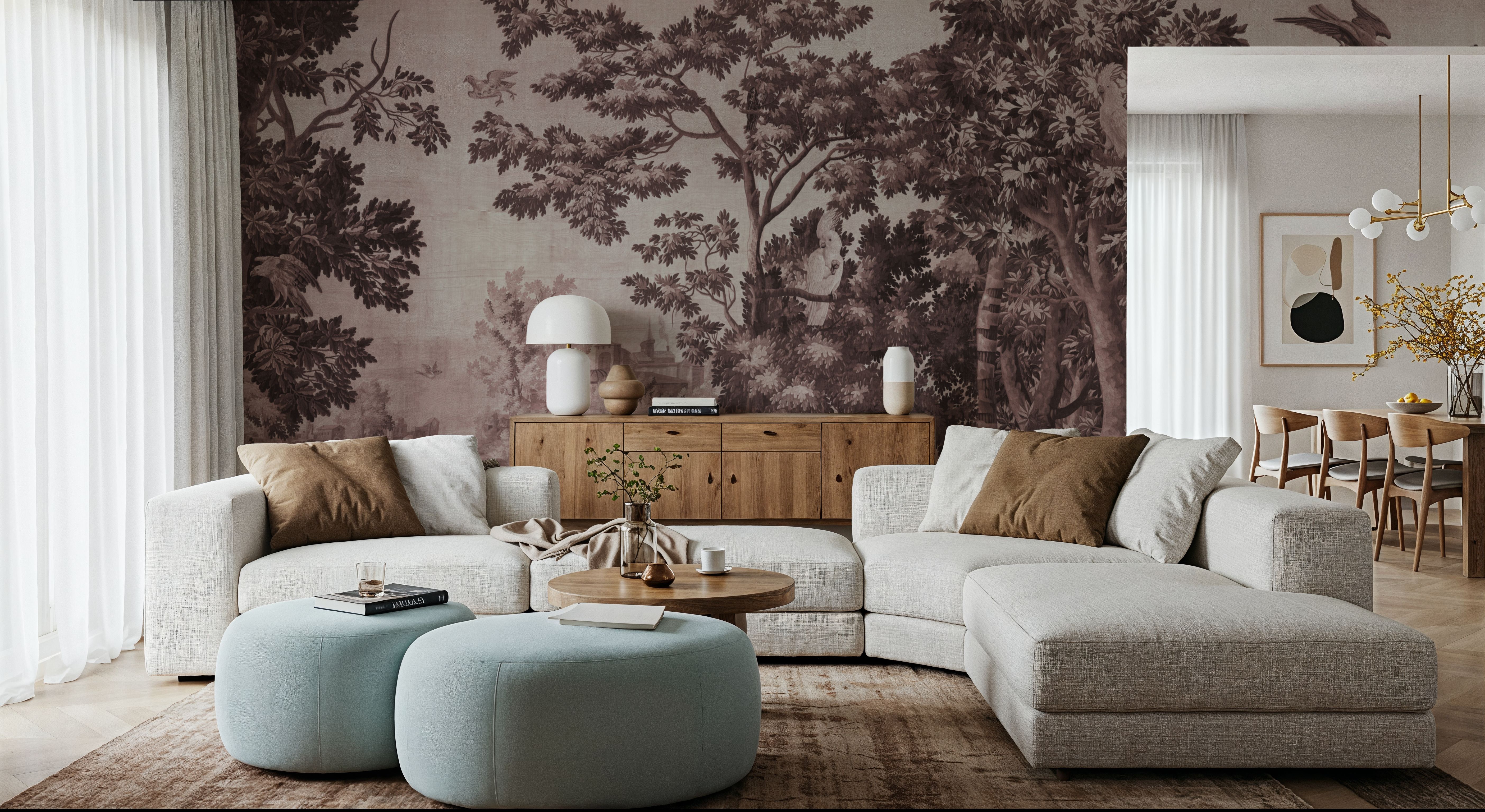 Enchanted Grove Tapestry, Burgundy