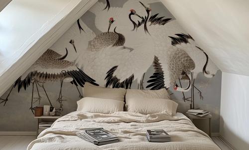 Japanese Flock of Cranes, Pewter