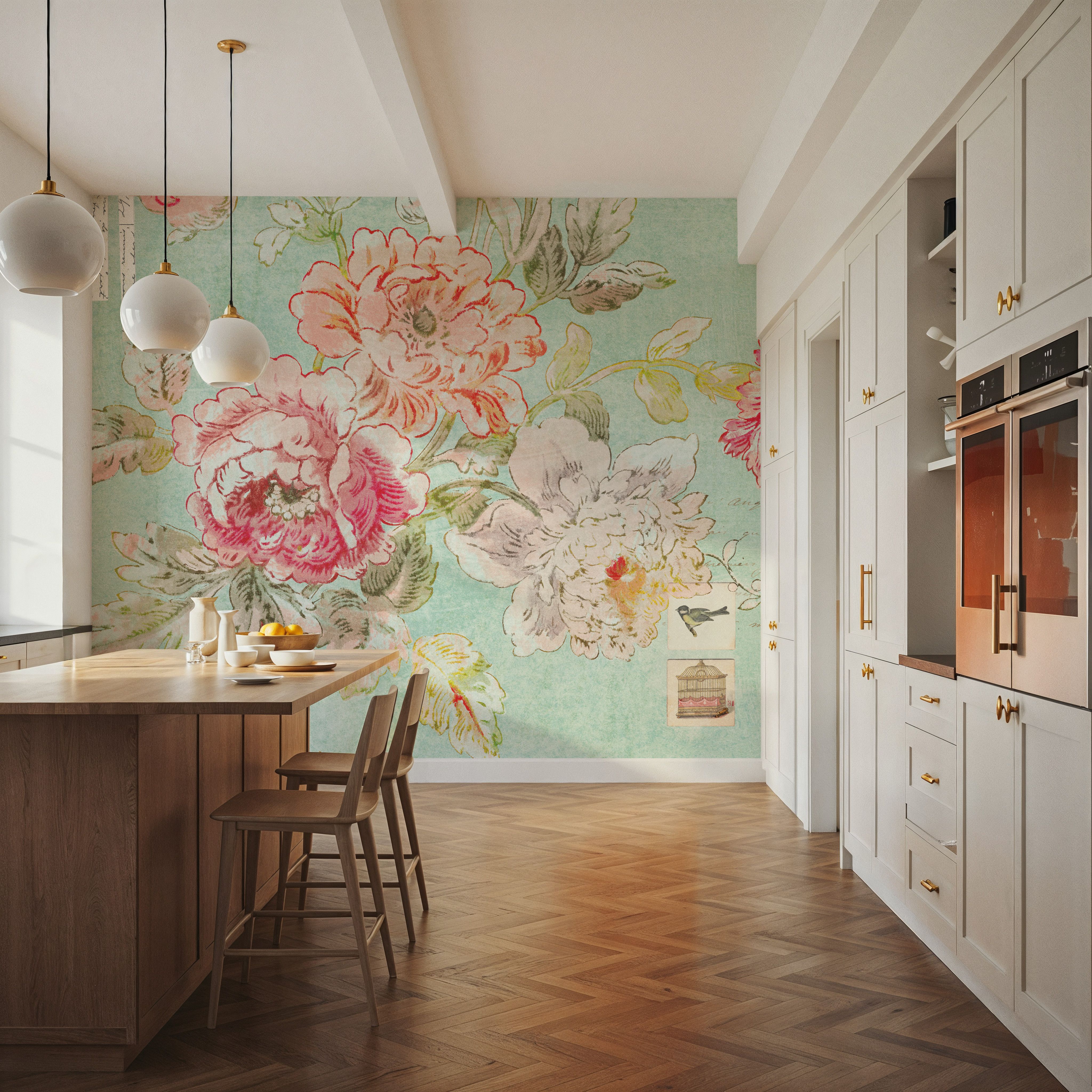 Cottage Roses I Blue