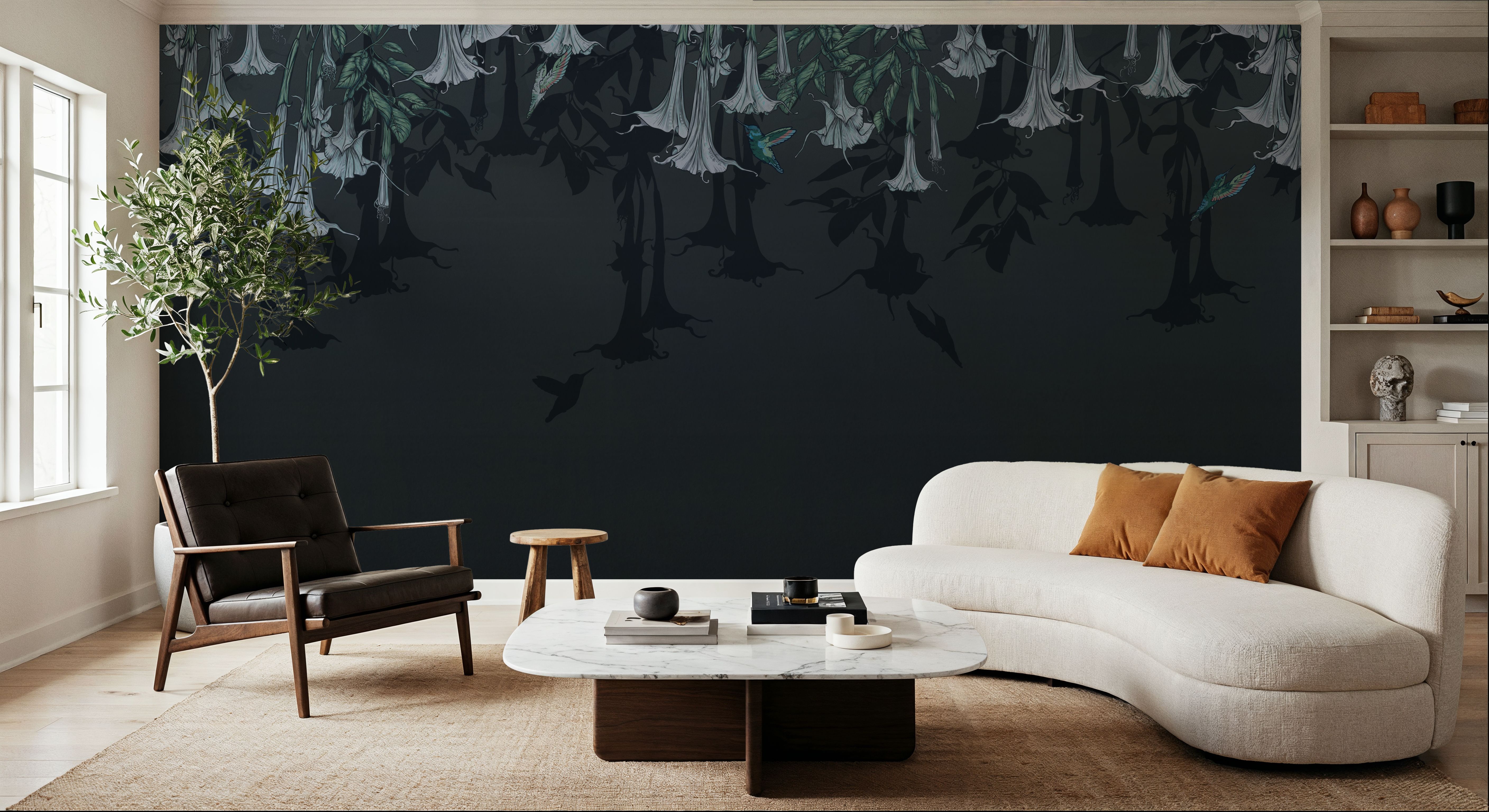 Hummingbirds and Trumpets Midnight, Papier peint