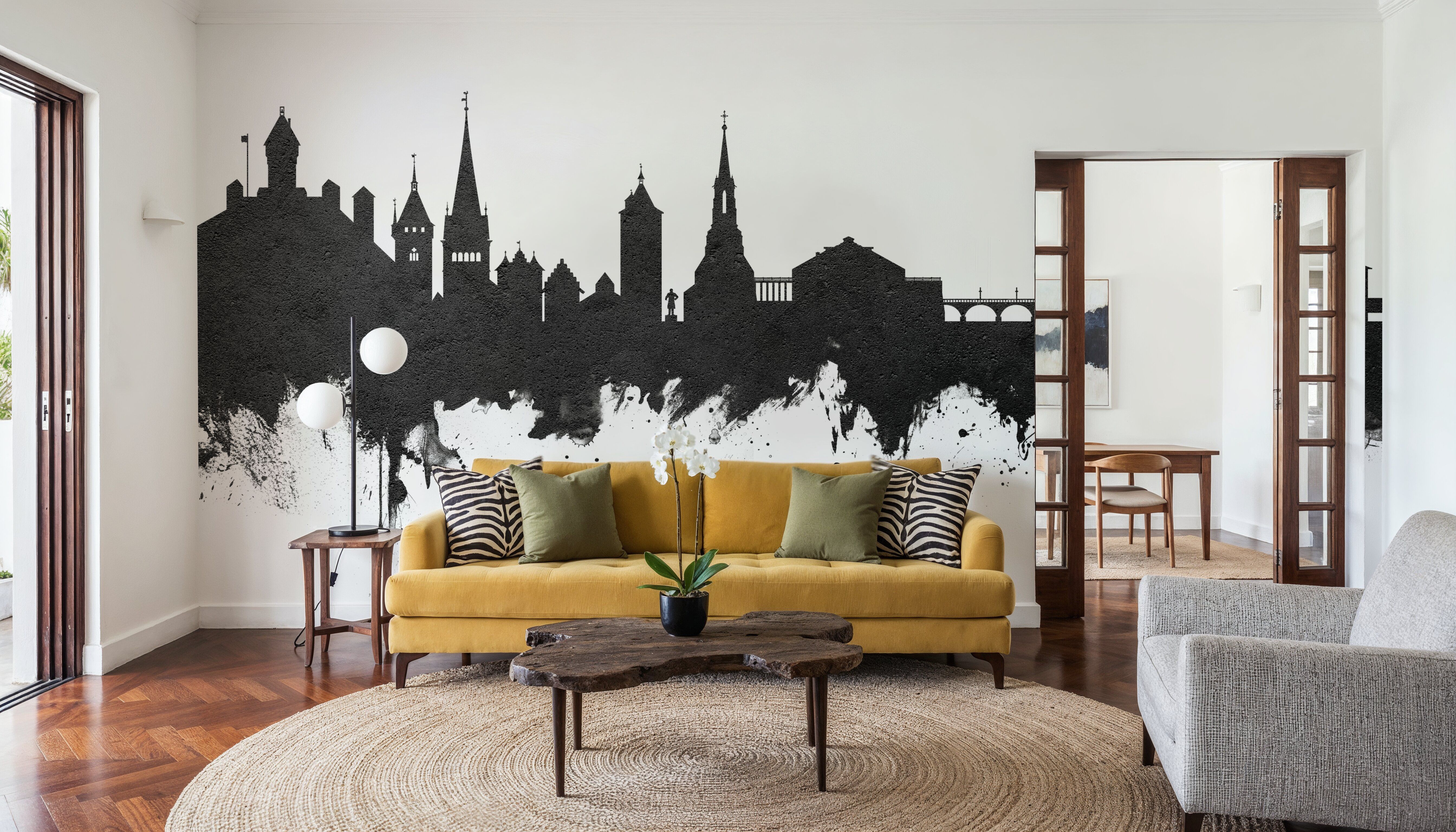 Schaffhausen Switzerland Skyline Black & White