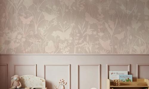 Herbals and Butterflies Double Silhouette Light Brown