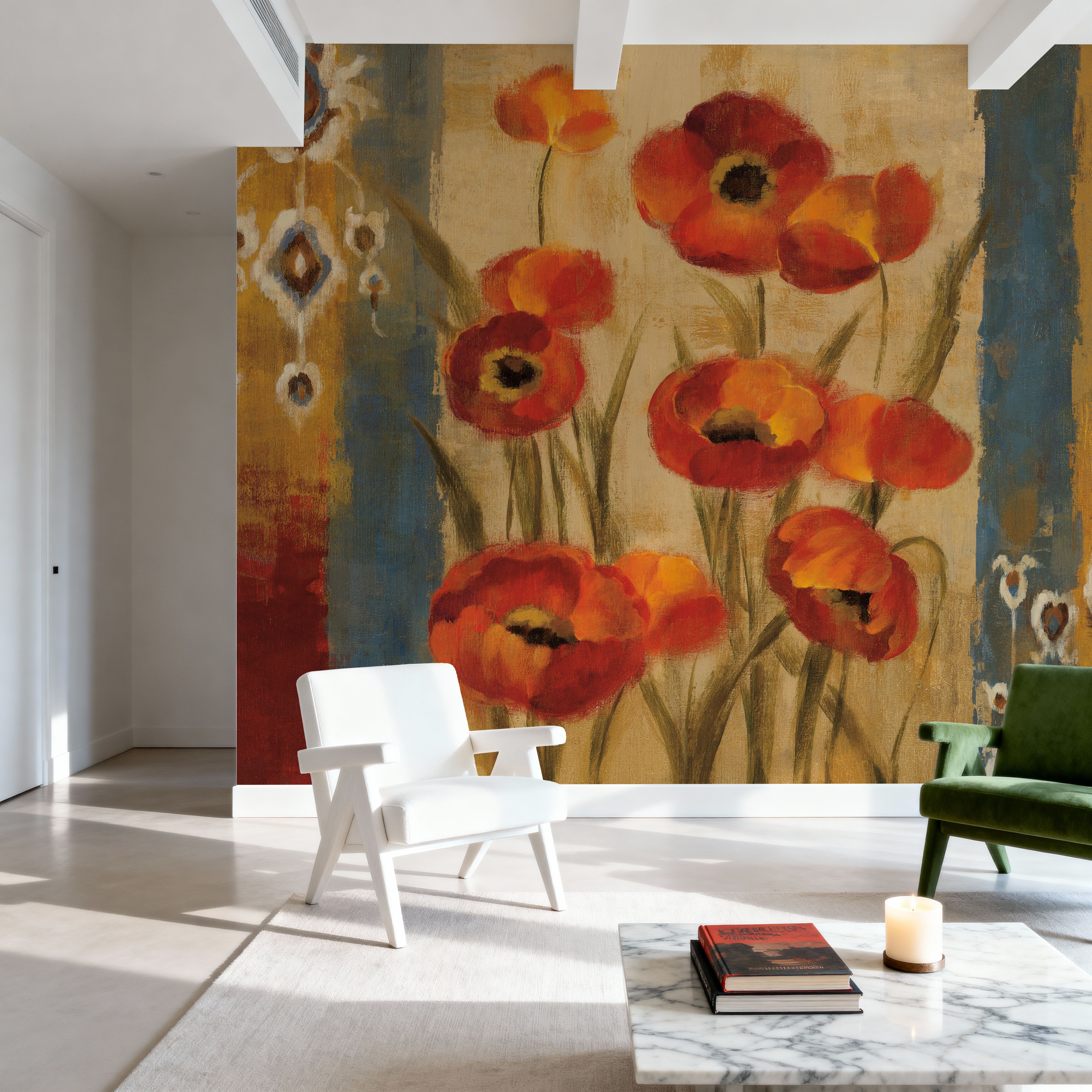 Ikat Floral Tapestry