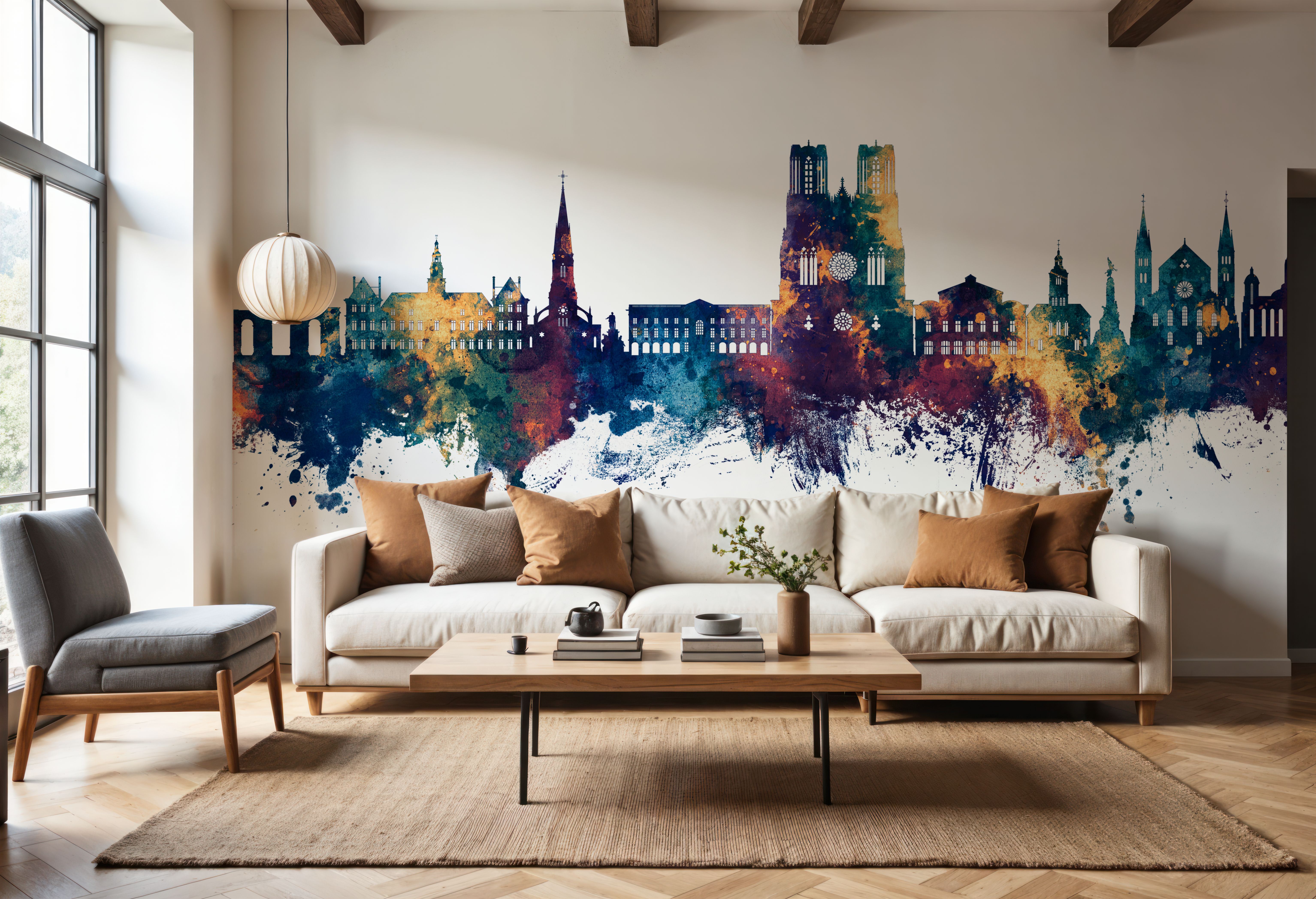 Reims France Skyline Blue & Bronze