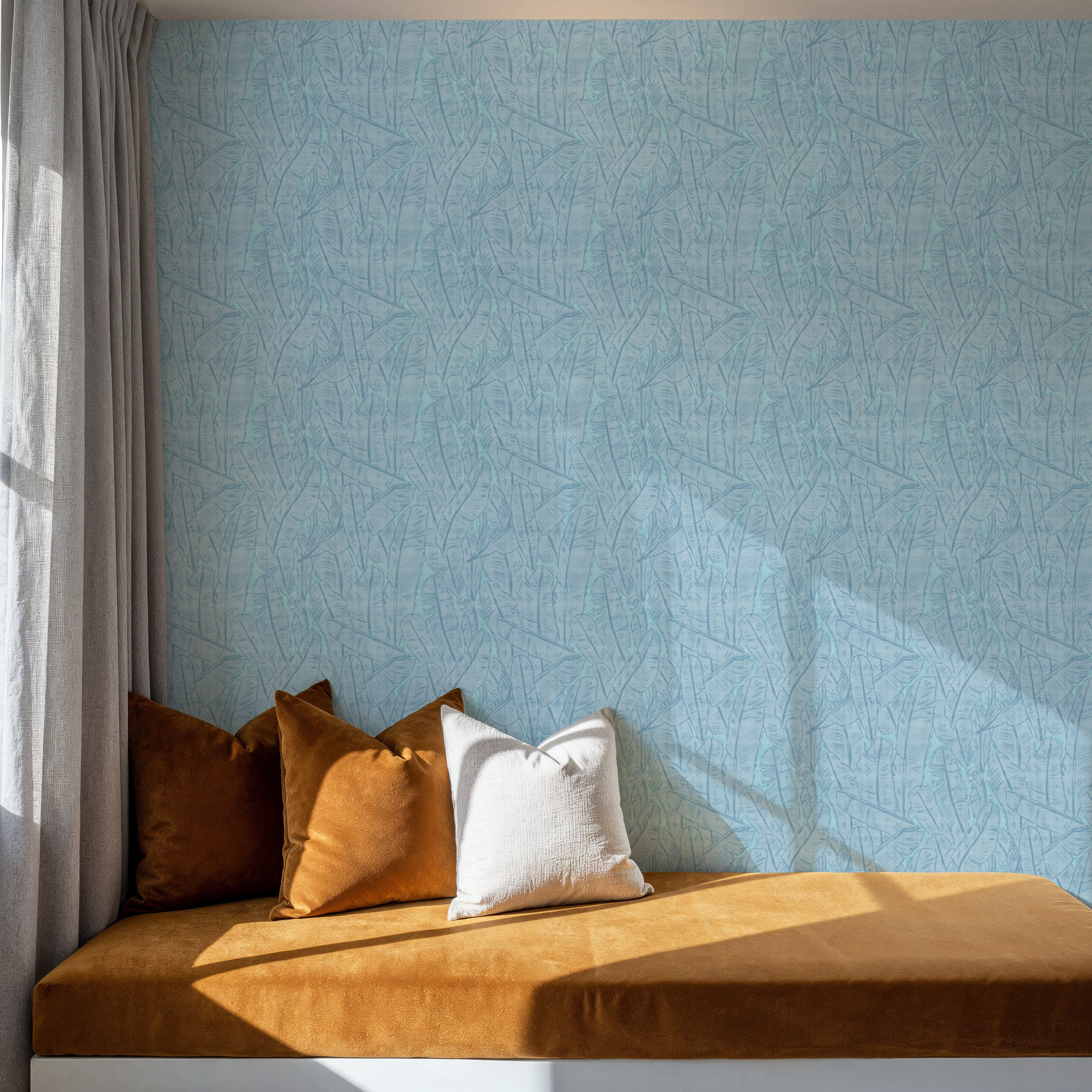 Banana Leaf Camo, French Blue