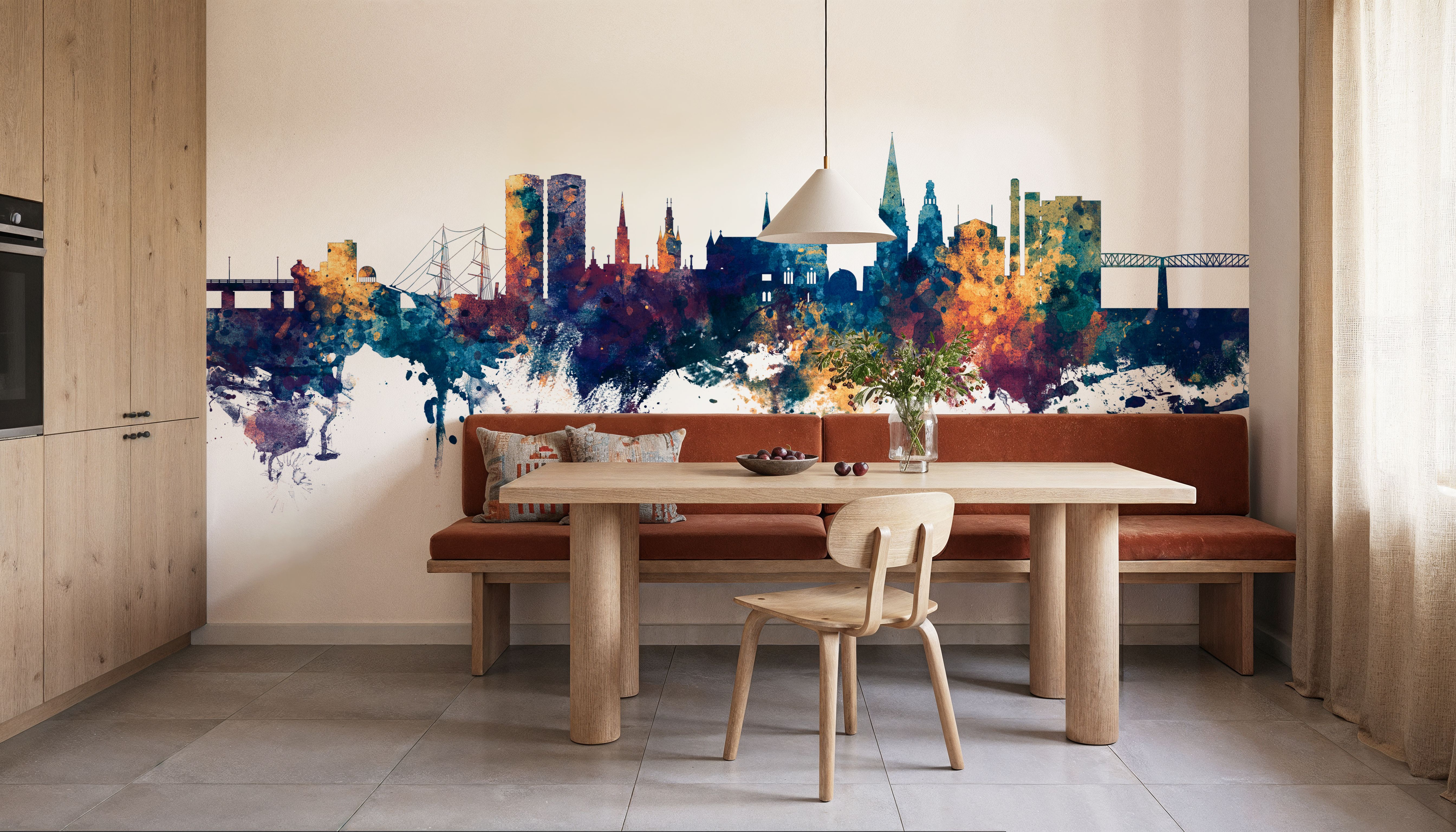 Dundee Scotland Skyline Blue & Bronze, Wallpaper