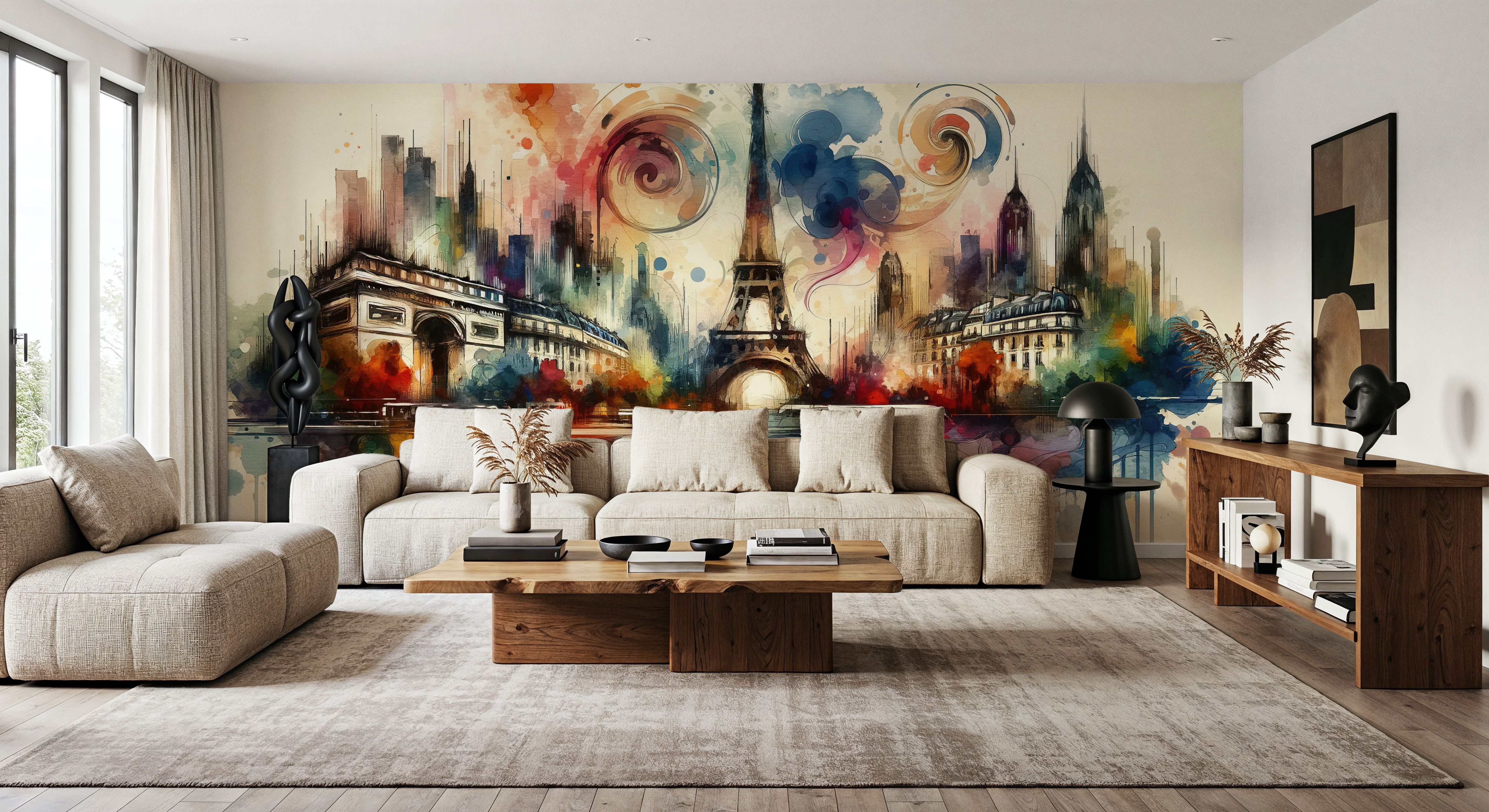 Watercolor Skyline Paris I