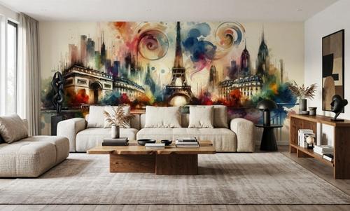 Watercolor Skyline Paris I