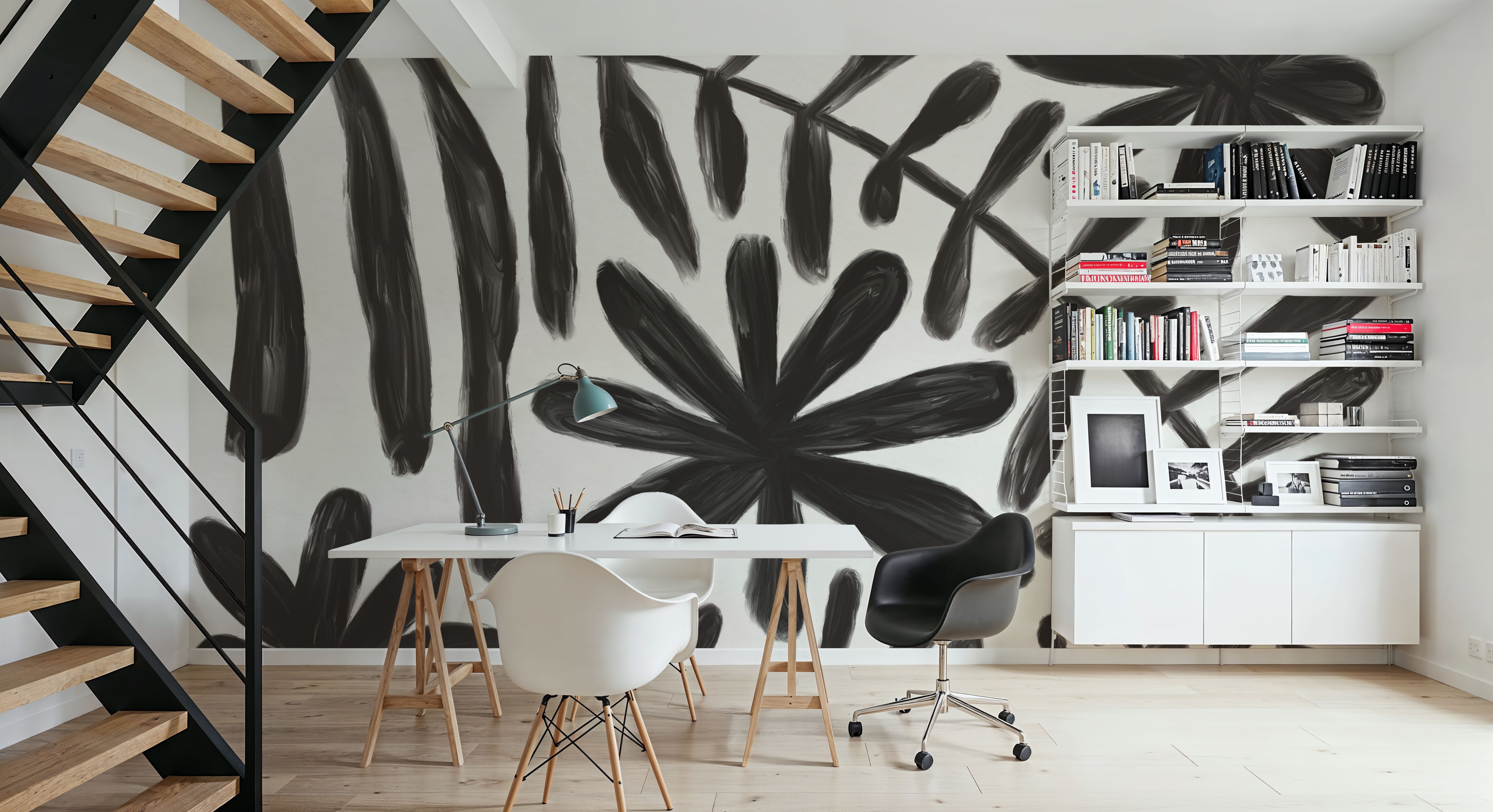 Fern and Flower Black