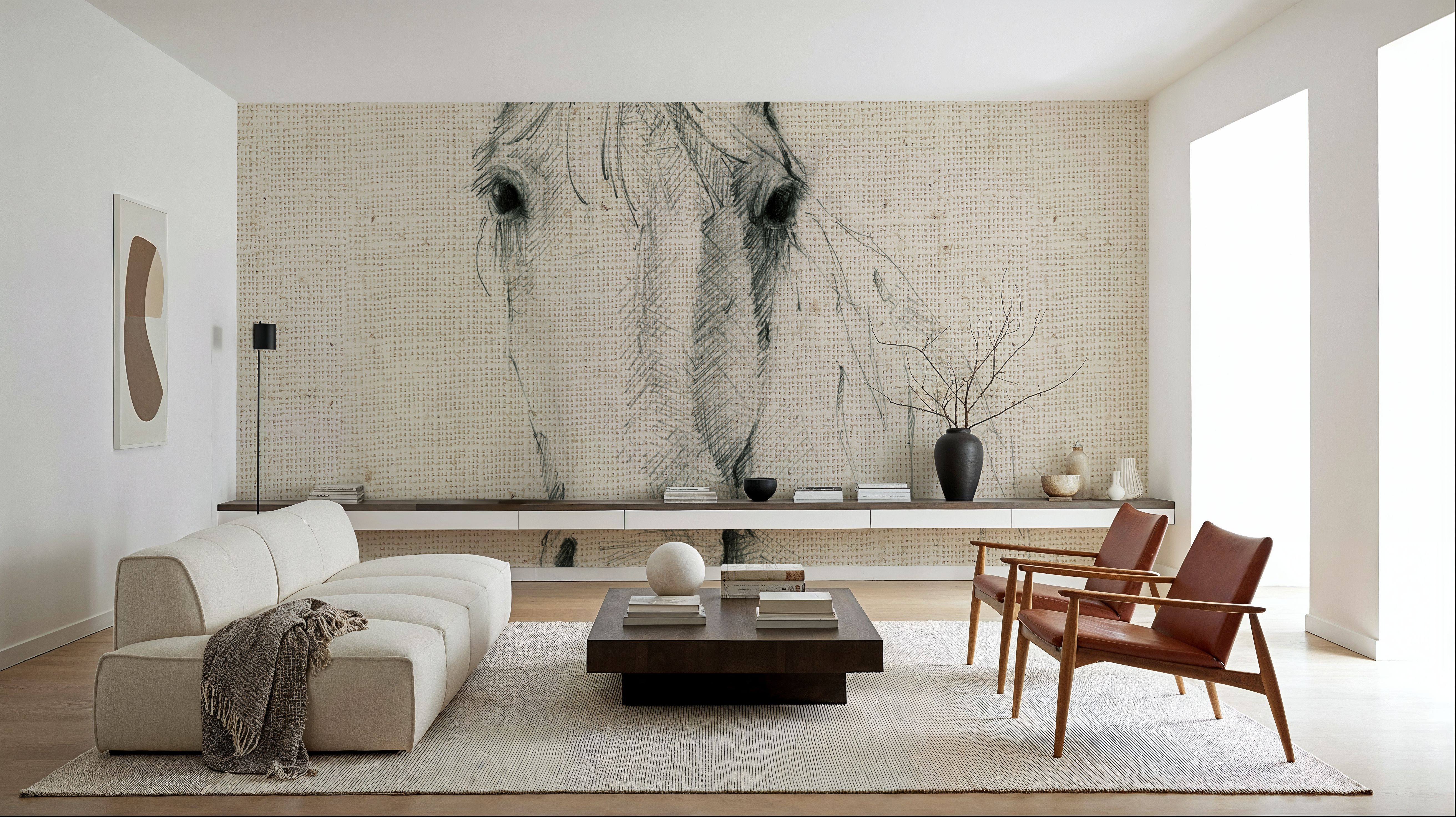 Horse Sketch on Burlap