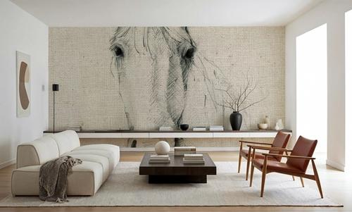 Horse Sketch on Burlap