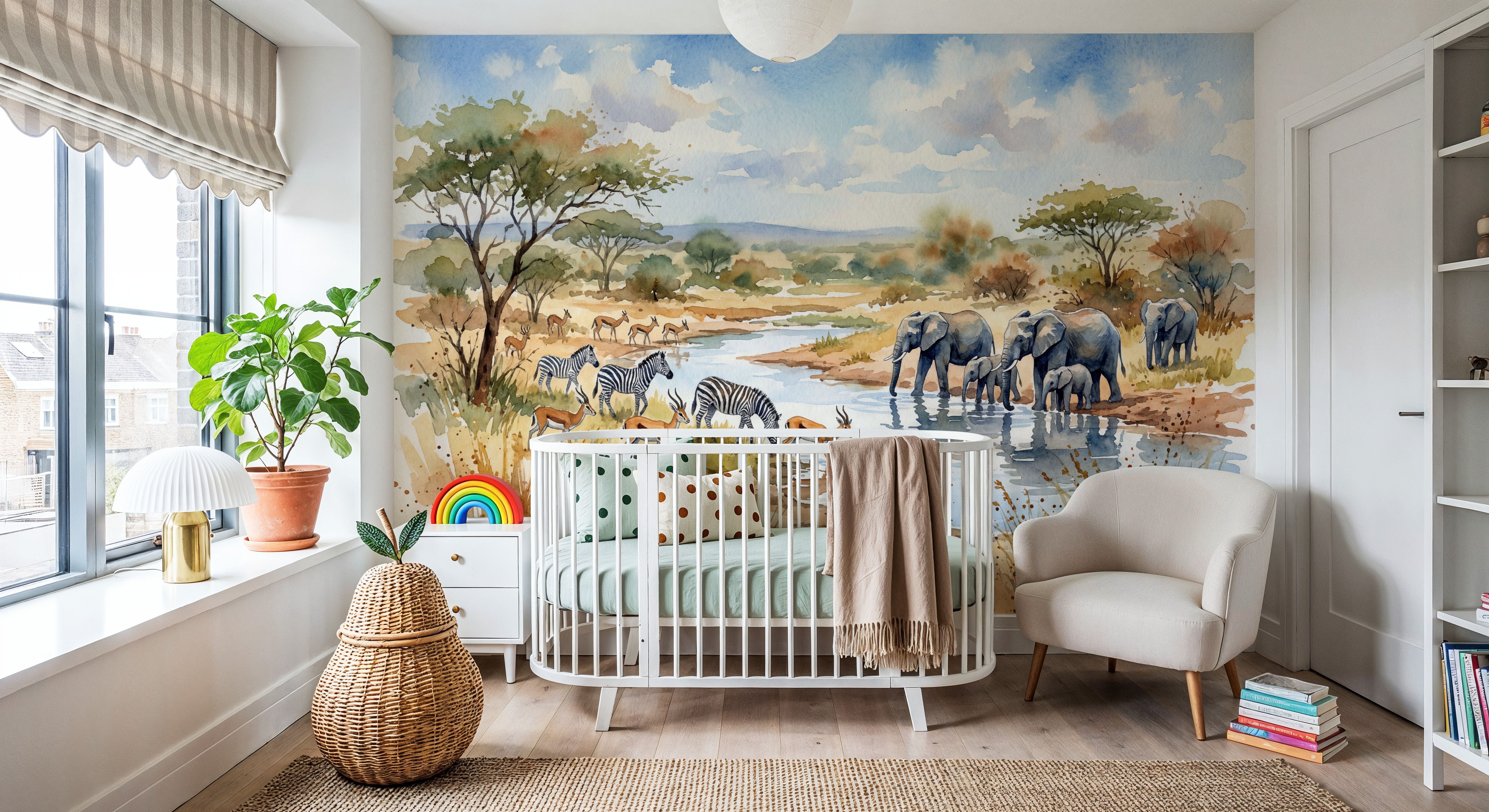 Savannah Water Hole - Watercolor Landscapes Series