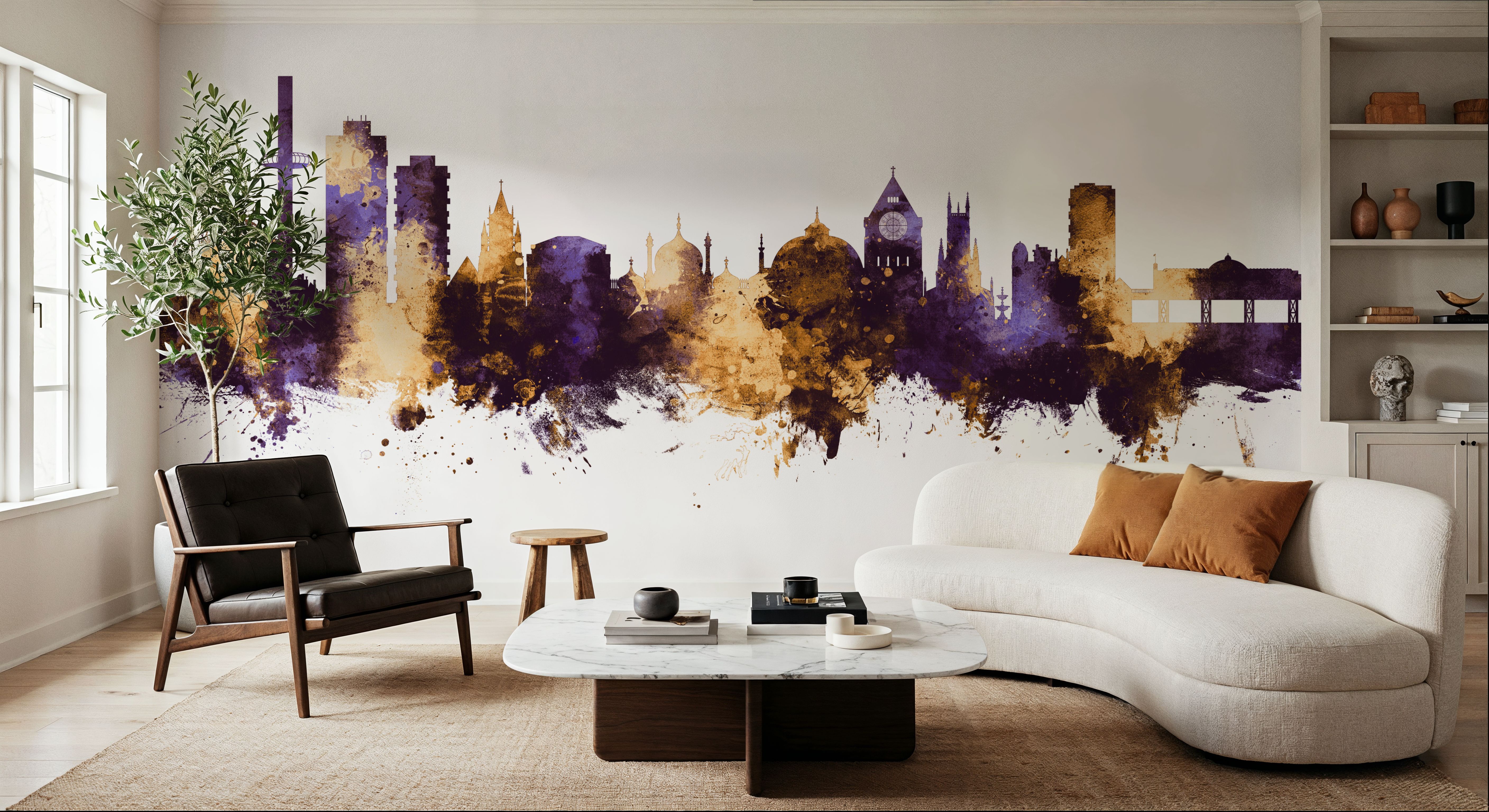 Brighton England Skyline Purple & Gold