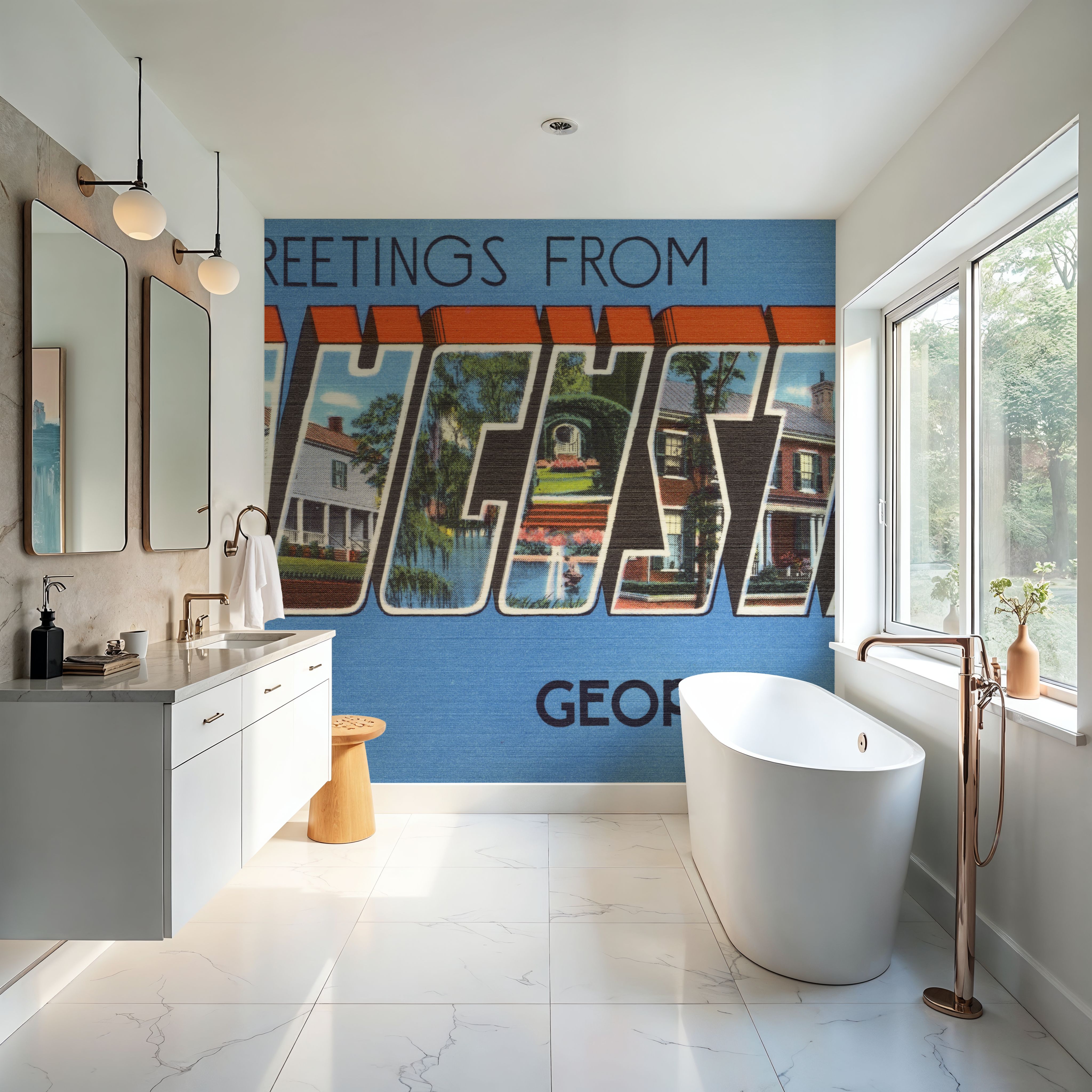 Greetings from Augusta - Screenprint Postcard