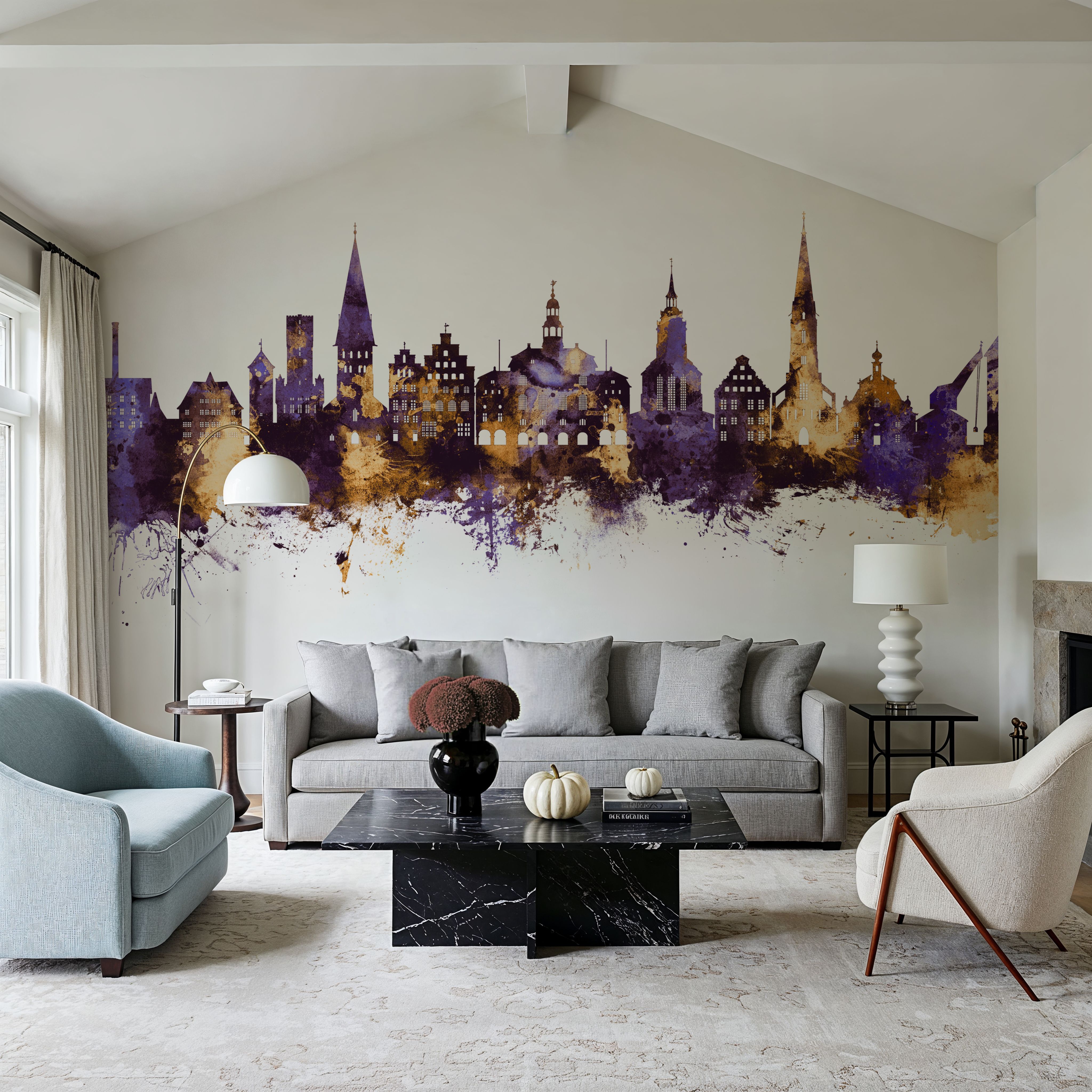 Lüneburg Germany Skyline Purple & Gold