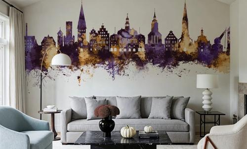 Lüneburg Germany Skyline Purple & Gold