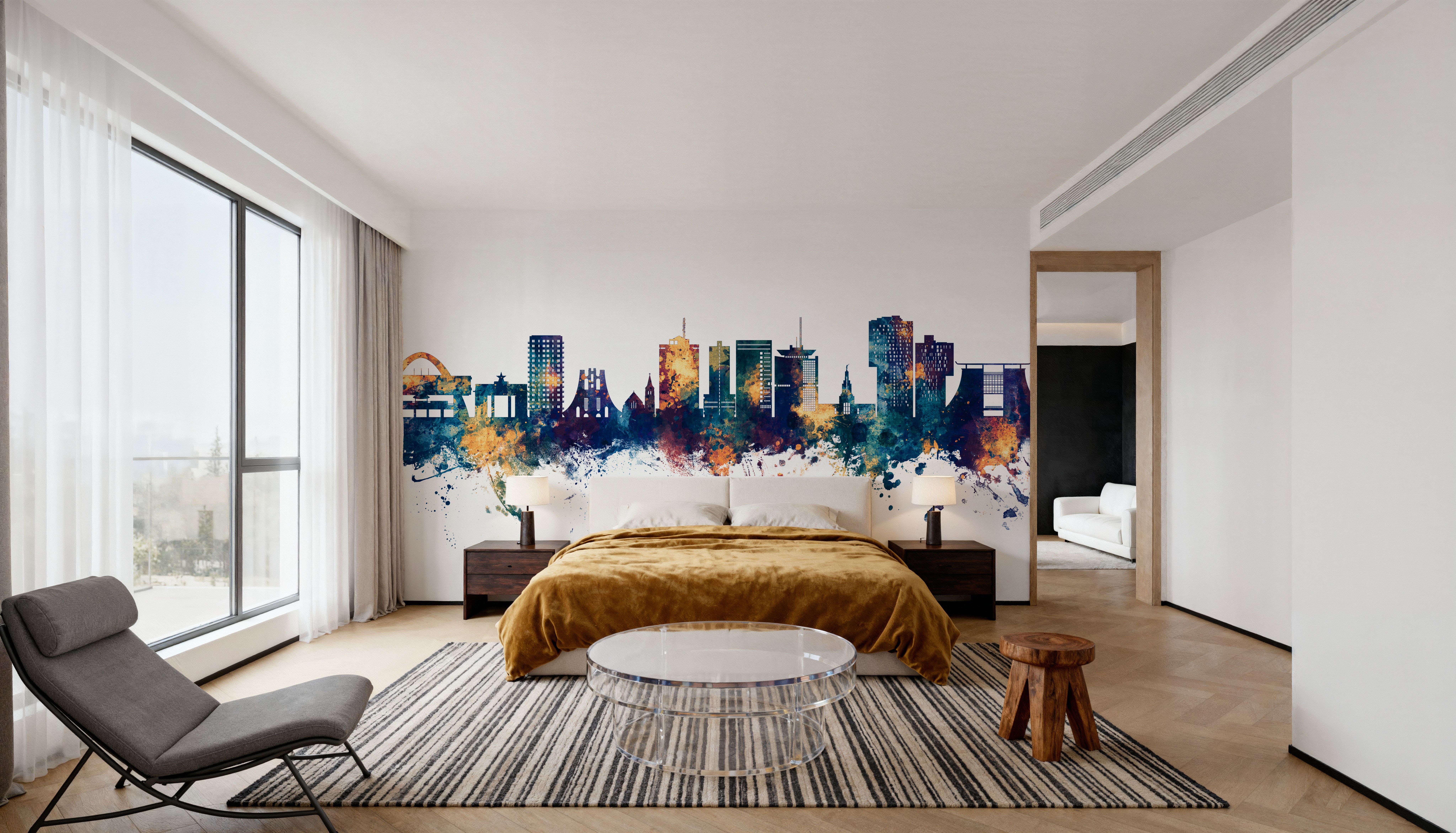 Accra Ghana Skyline Blue & Bronze