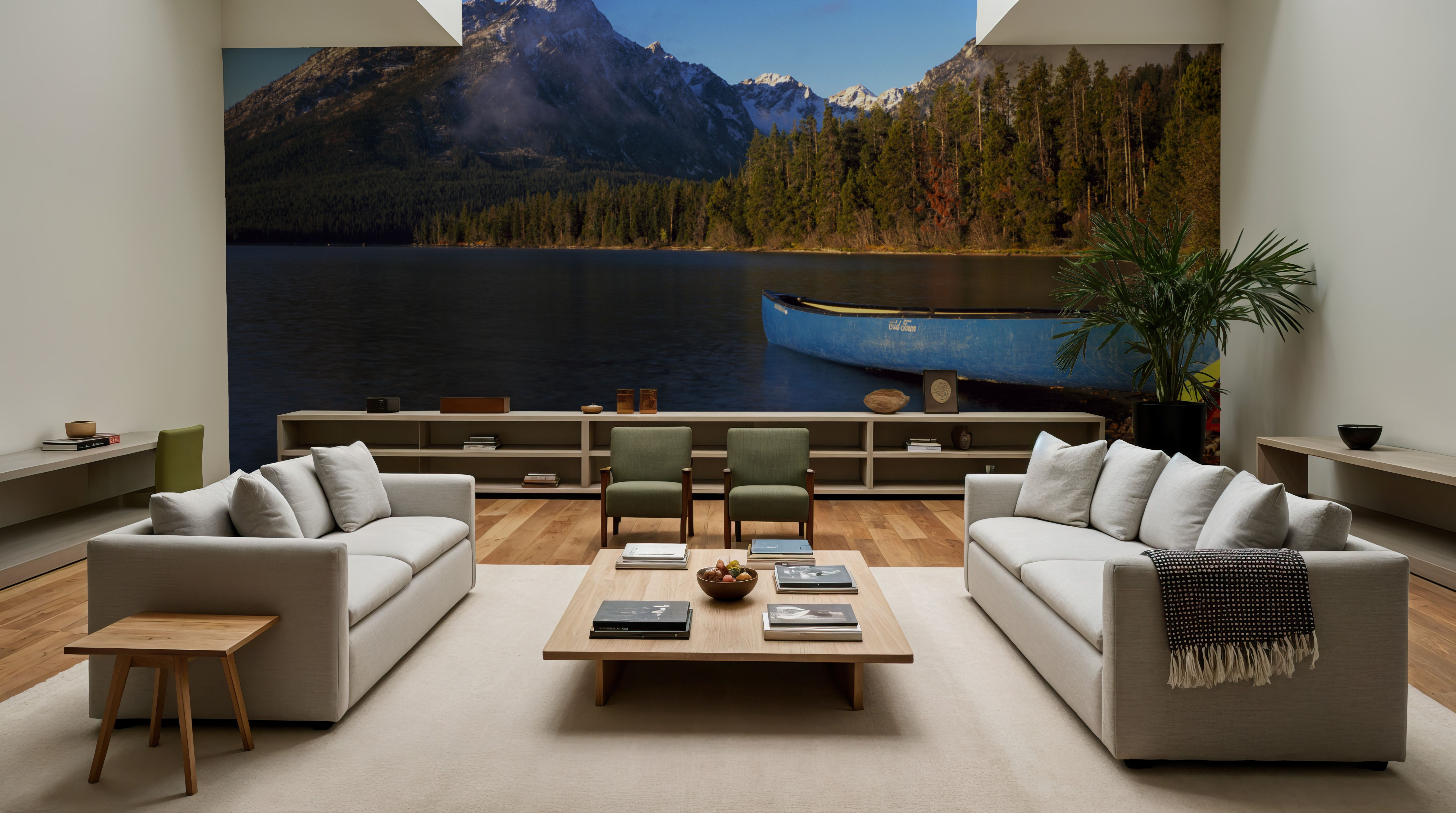 Mountain Lake Canoe, Wallpaper