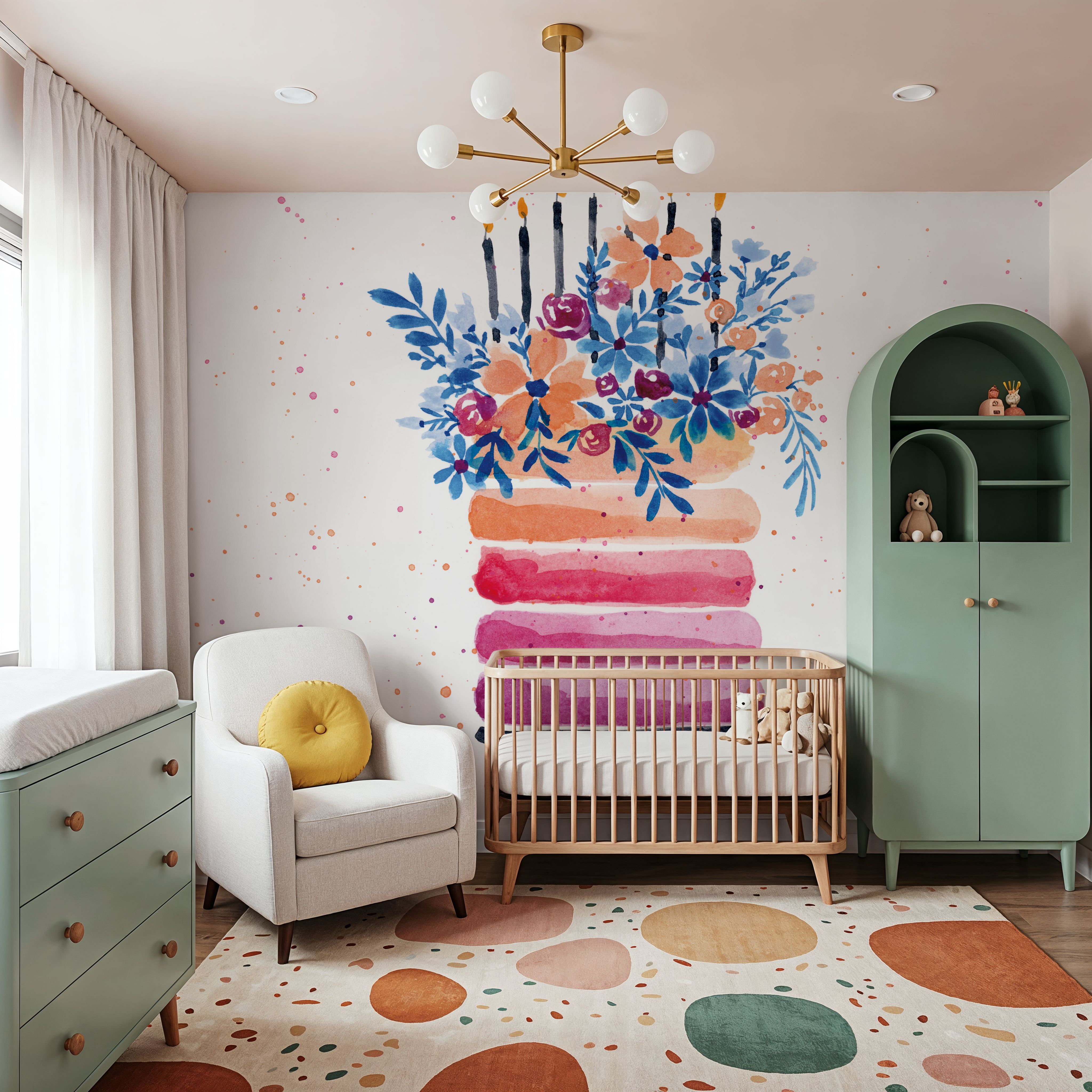 Colorful Cake and Candles