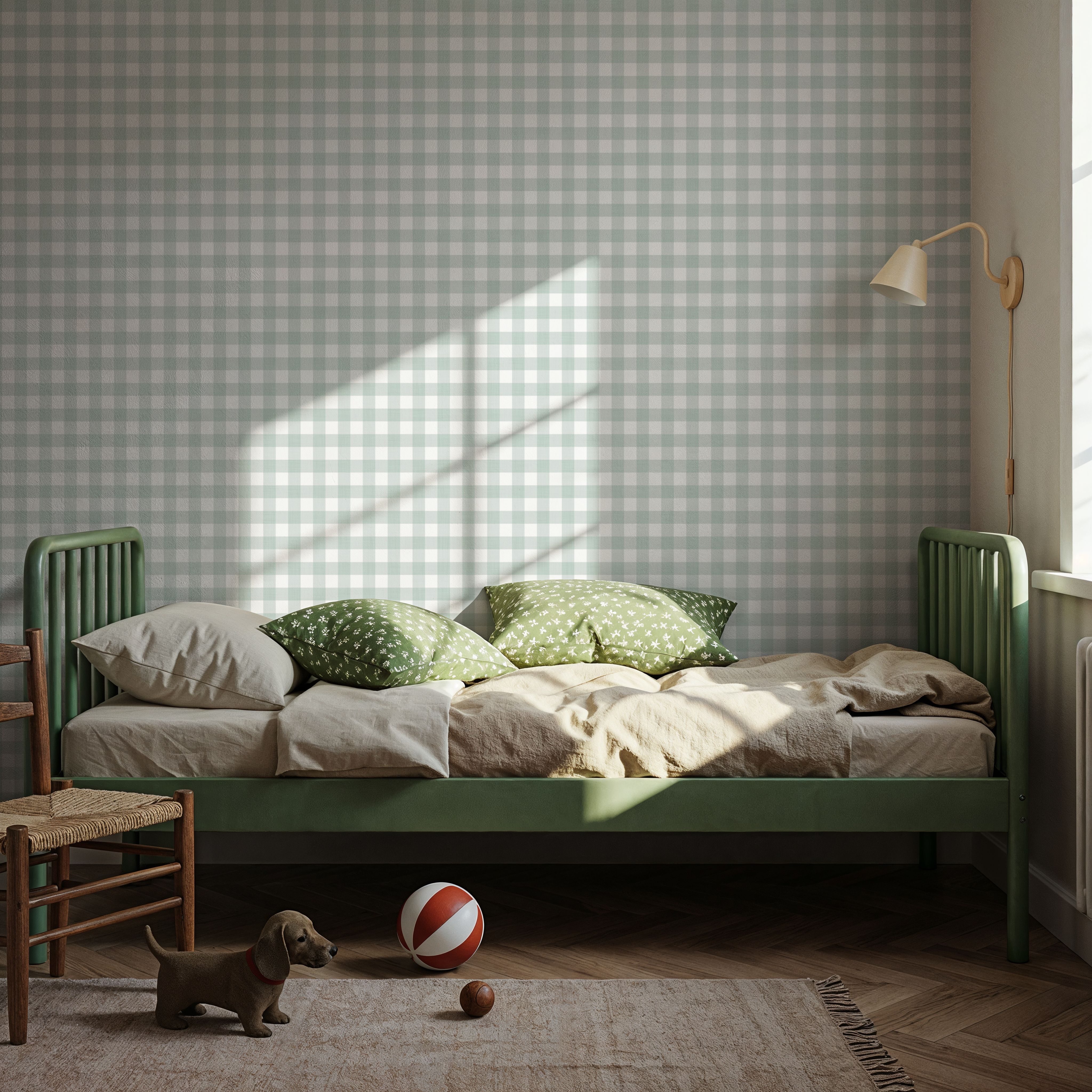 Gingham Linden Green