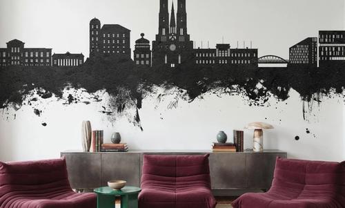Uppsala Skyline Black & White
