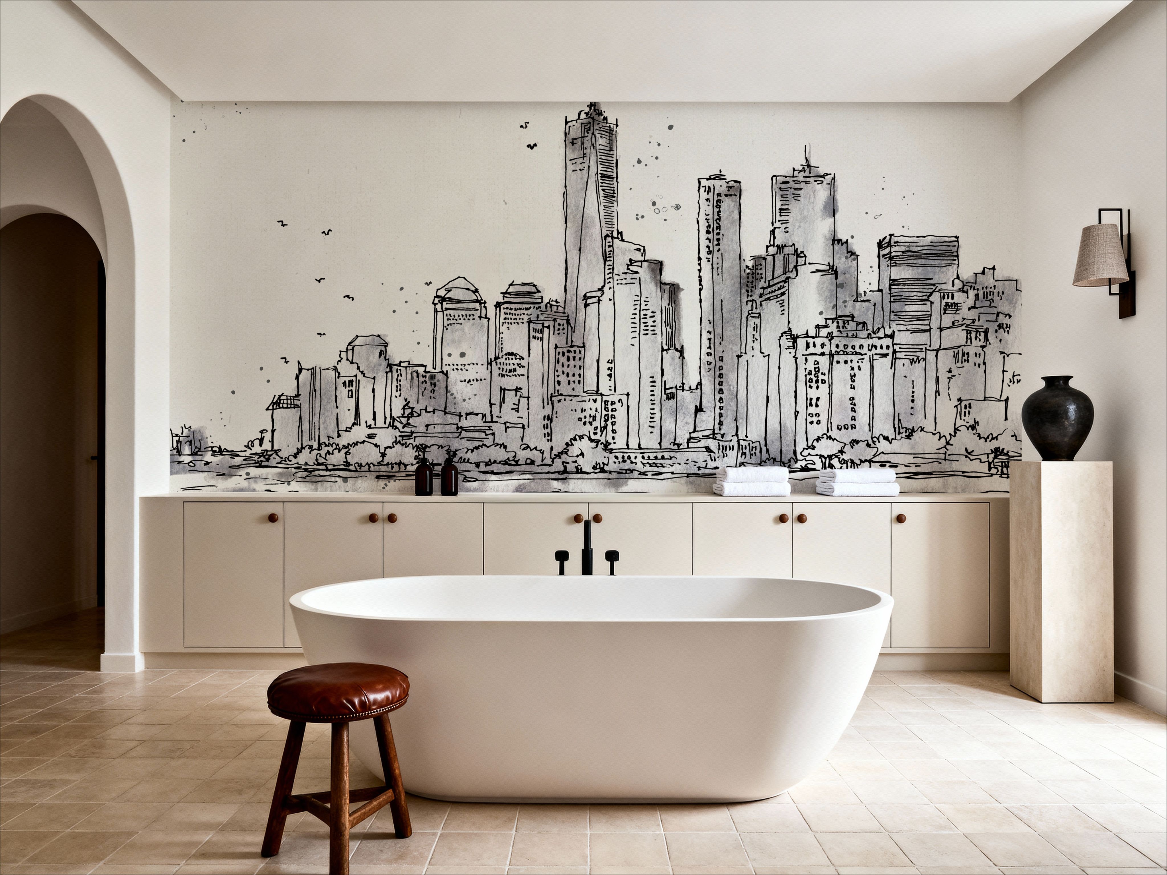 Skyline Sketches New York, Wallpaper