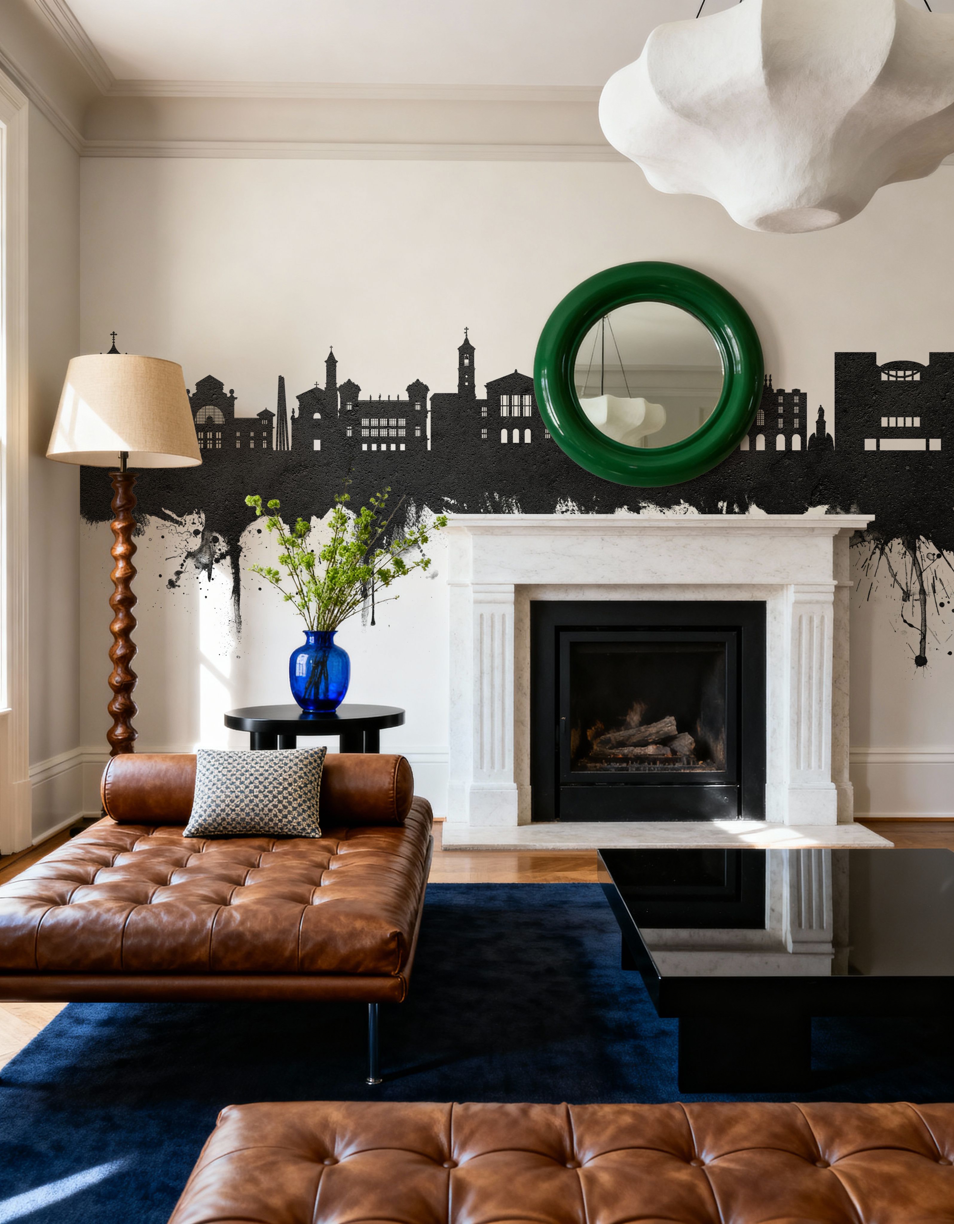 Nice France Skyline Black & White