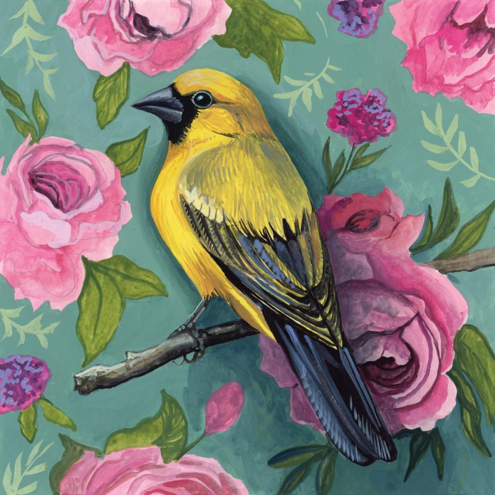 Bird with Roses