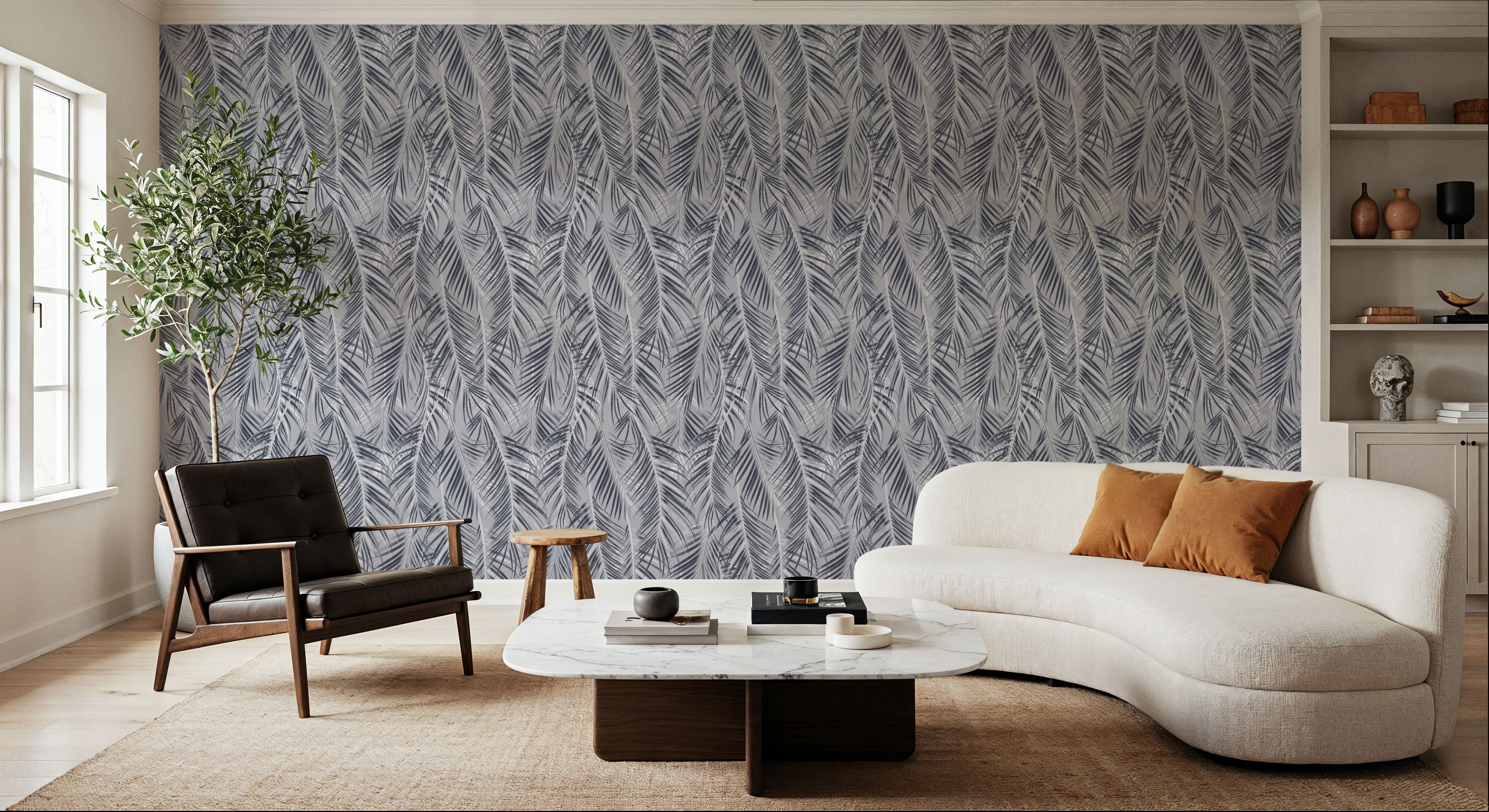 Swaying Palm Leaves, Grey