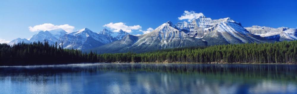 Mountain Lake Reflection Deep Blue