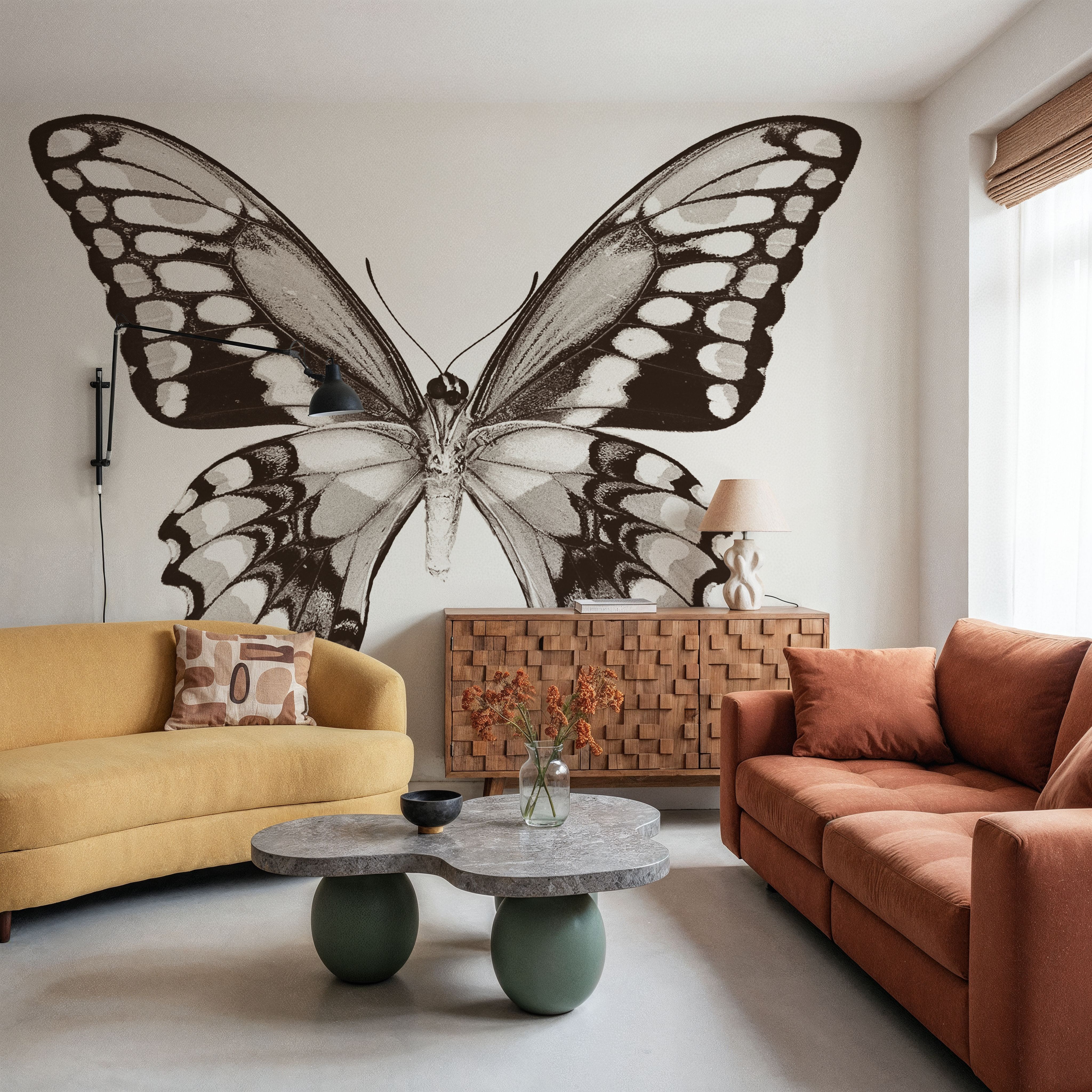 Butterfly VI BW on White