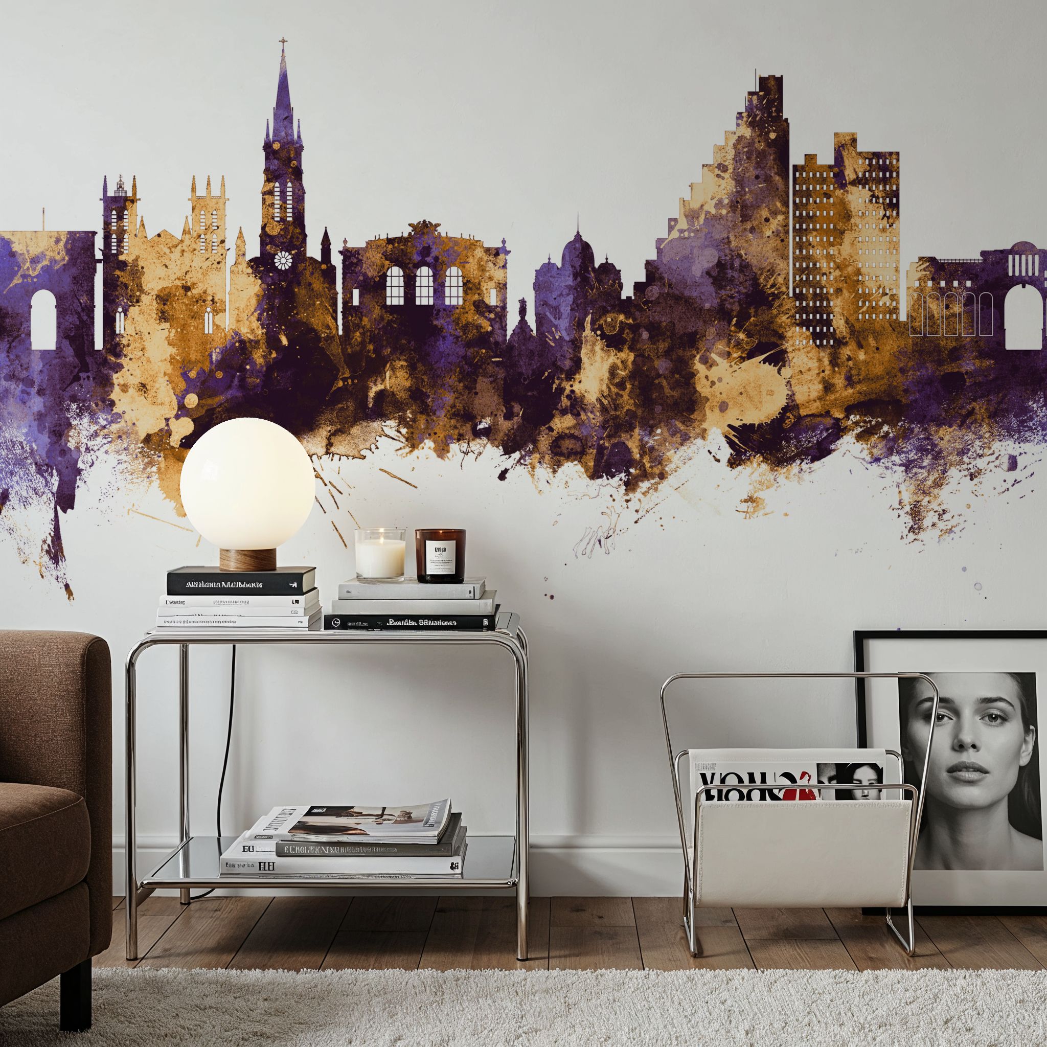 Montpellier Skyline Purple & Gold