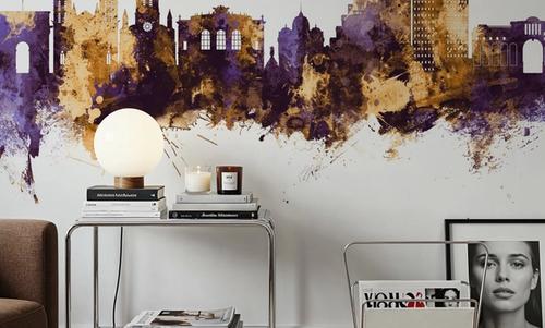 Montpellier Skyline Purple & Gold