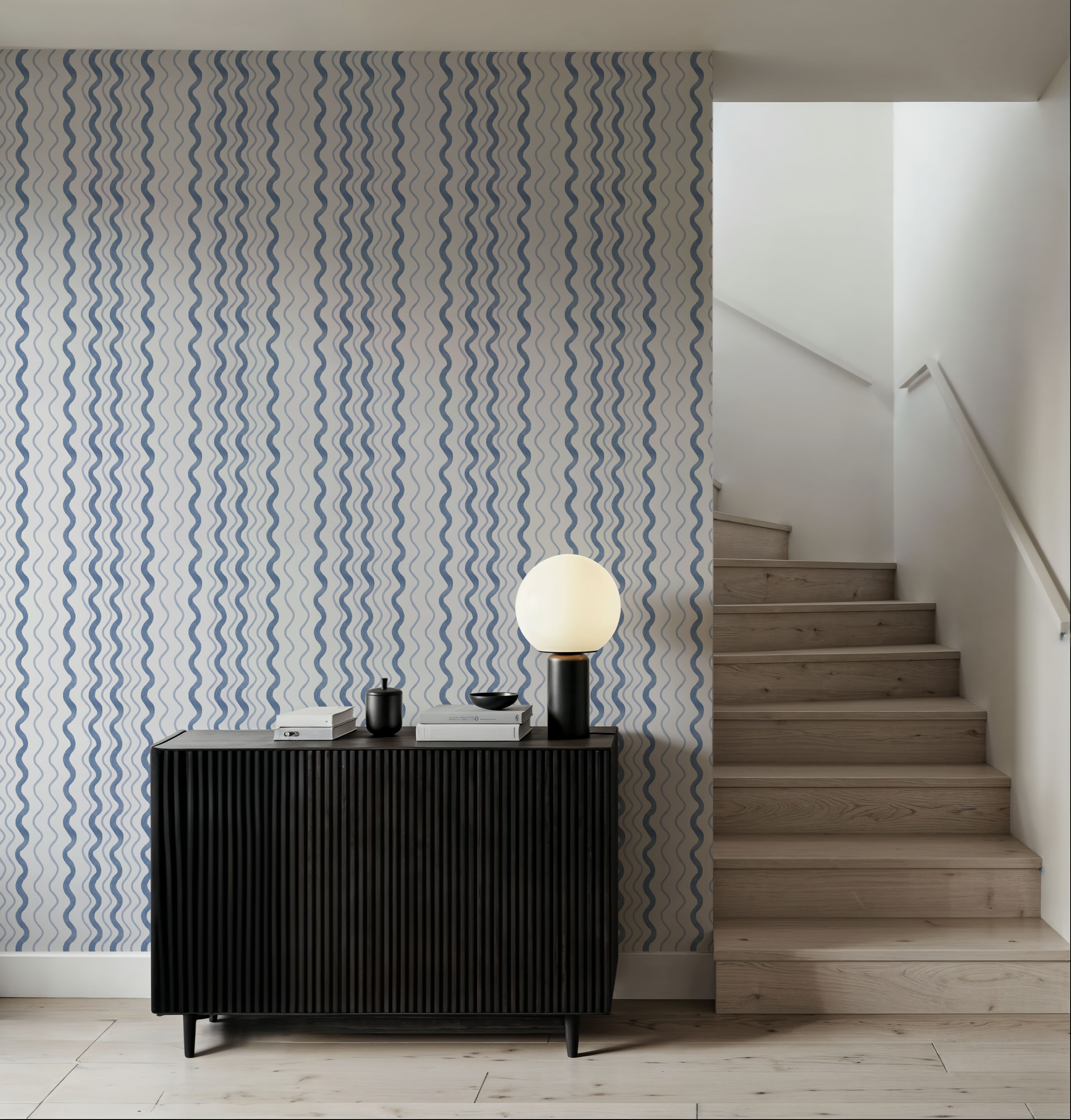 Wavy Stripes, Blue