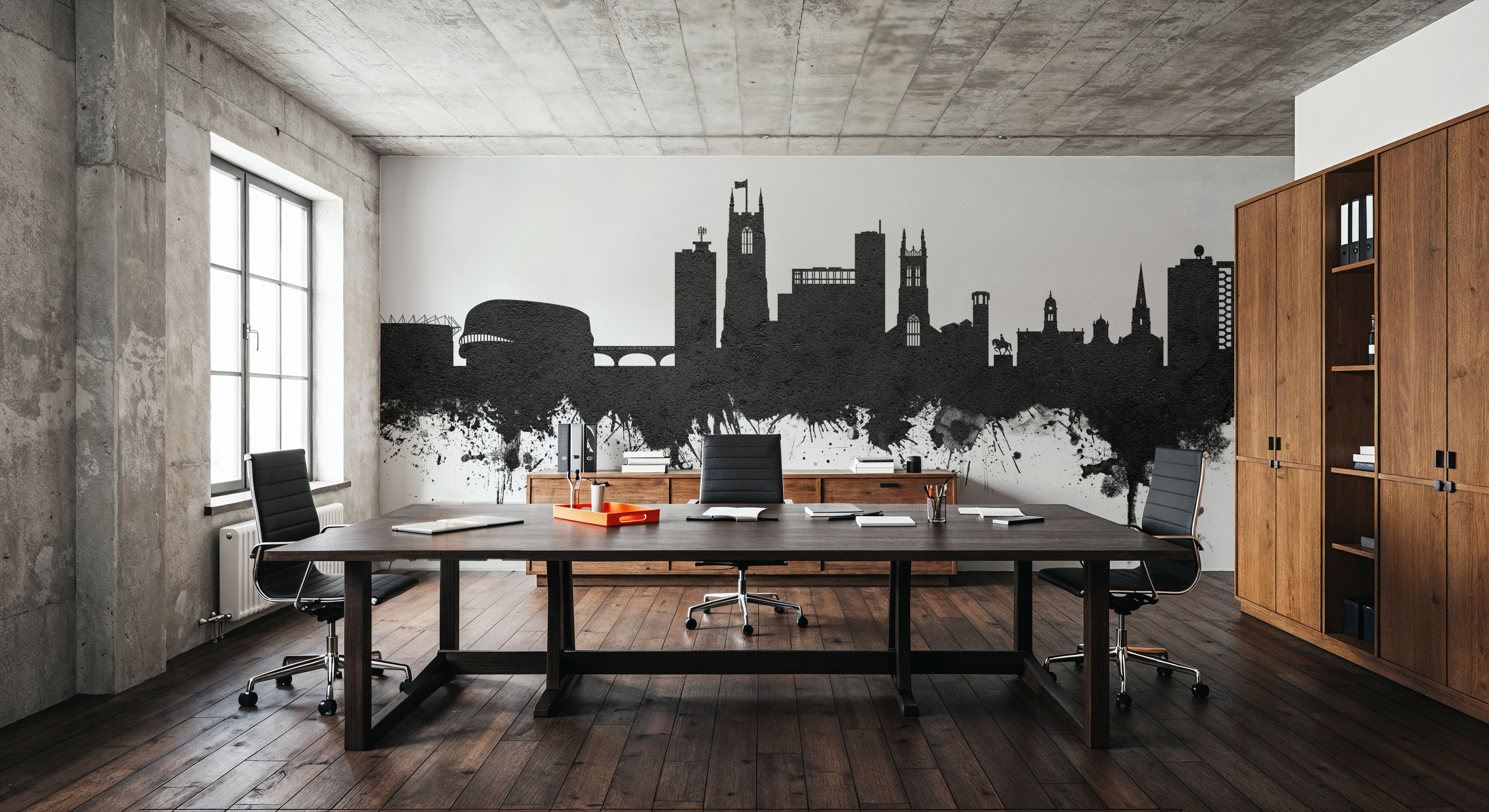 Derby England Skyline Black & White 
