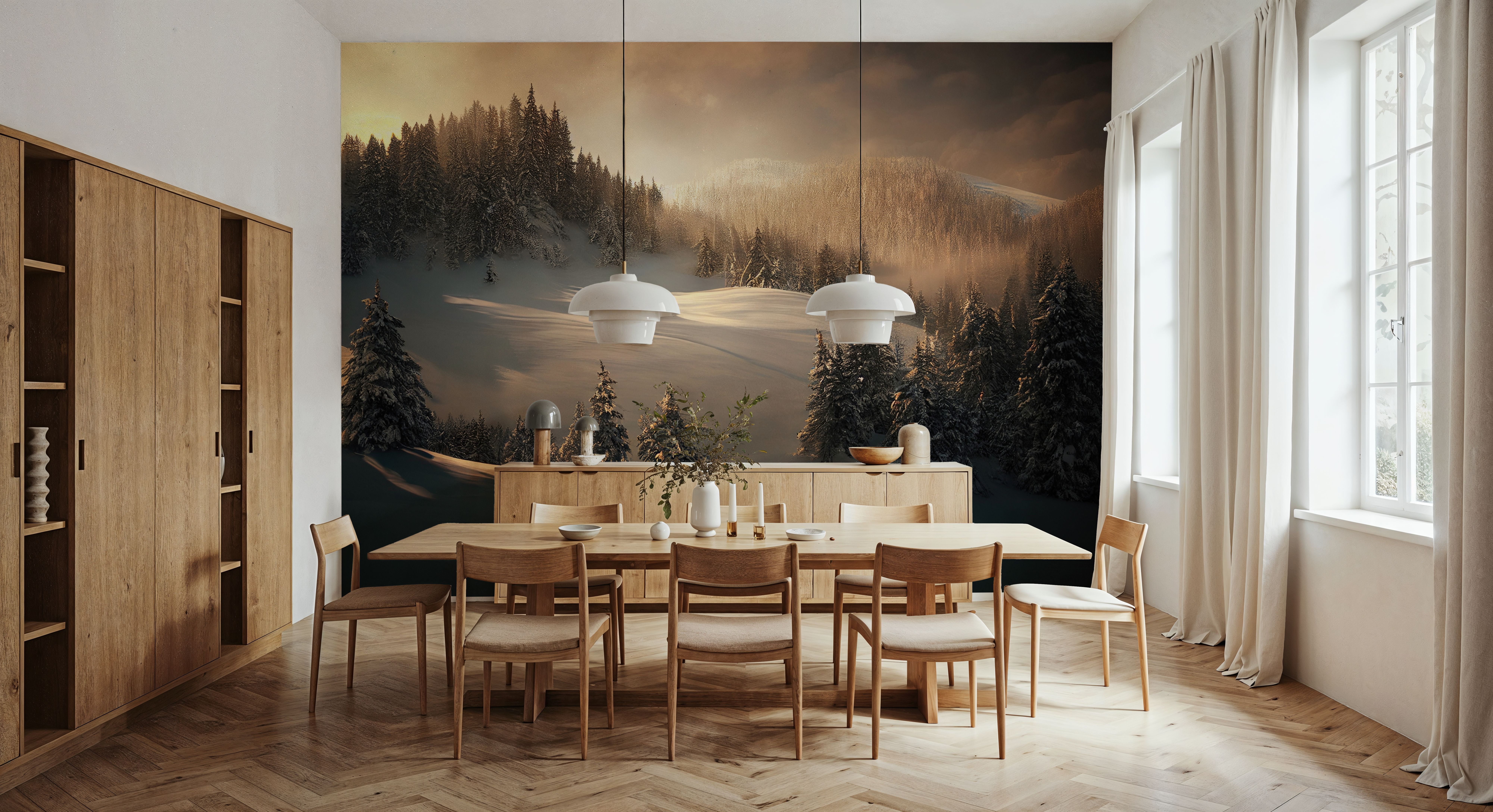 Snow Sunset Illustration