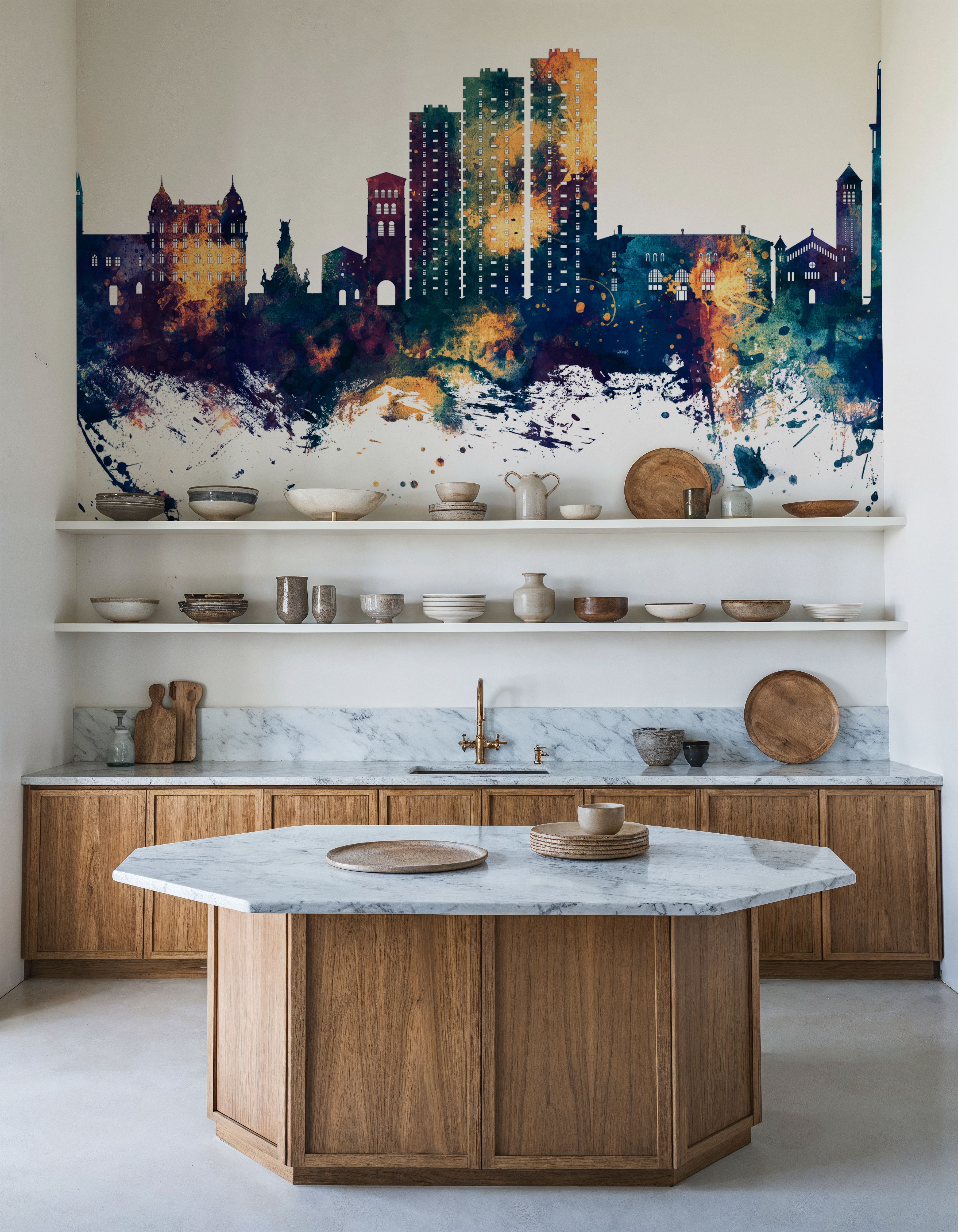 Grenoble Skyline Blue & Bronze