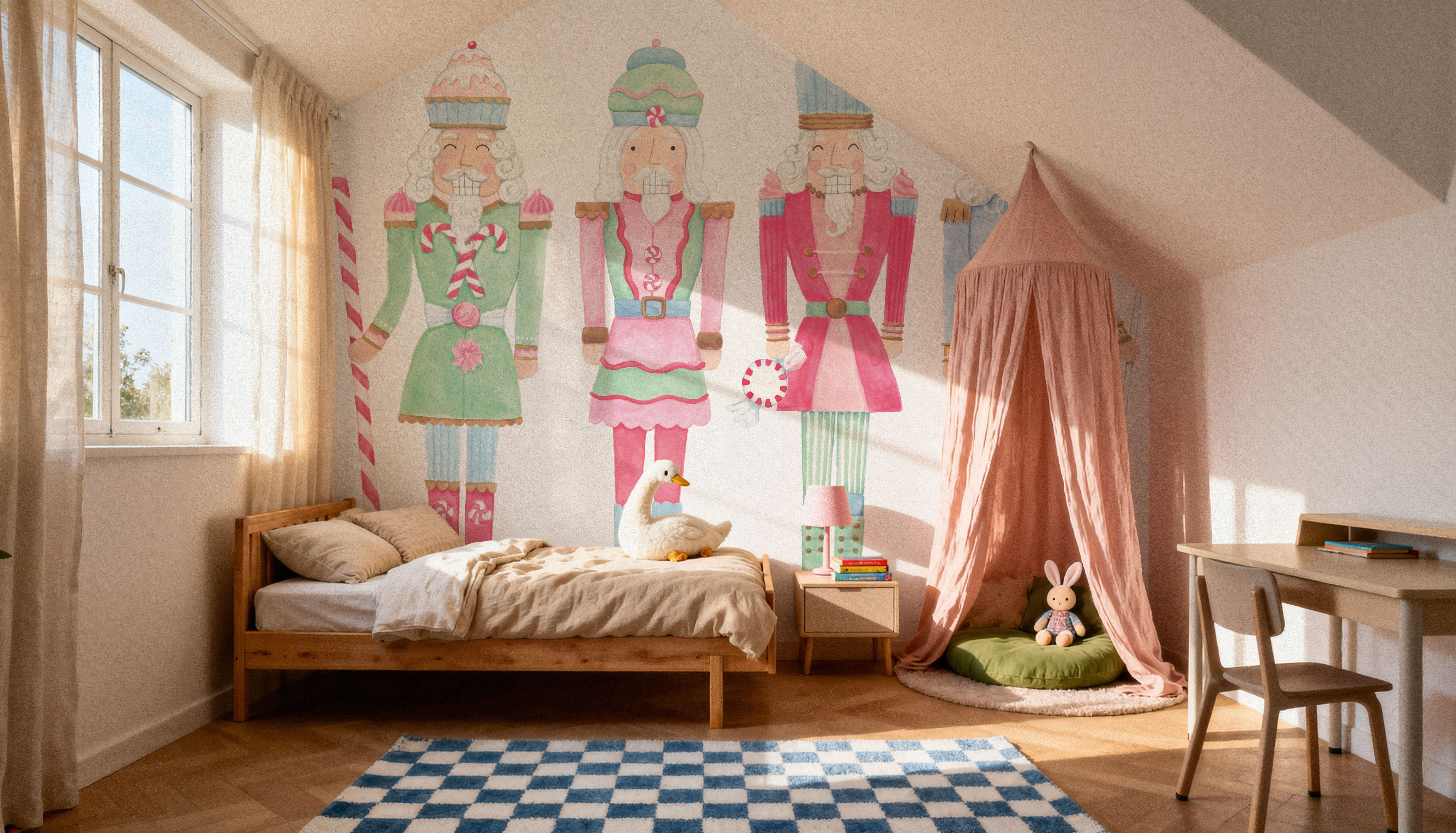 Nutcracker Bakery, Papel pintado