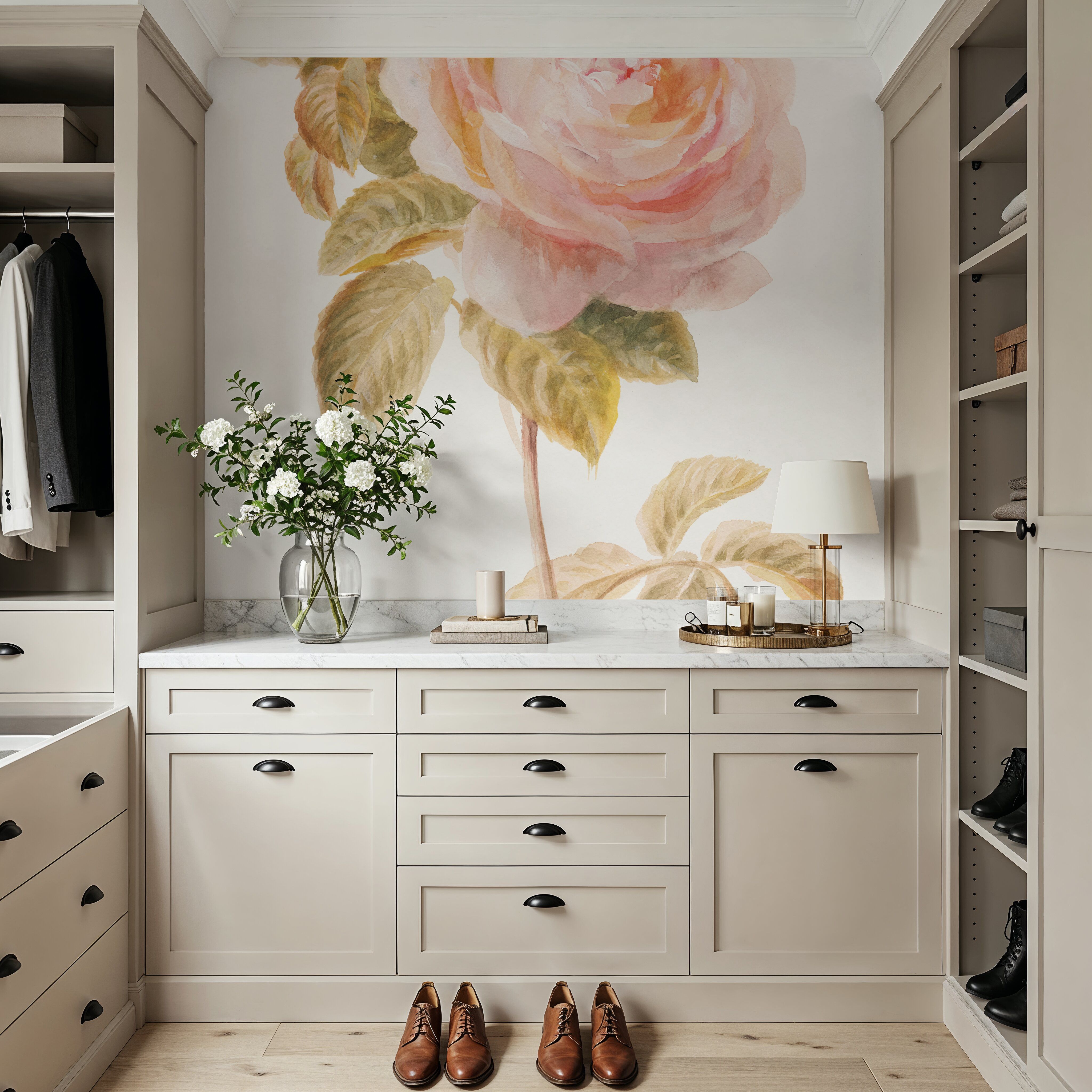 Garden Rose on White