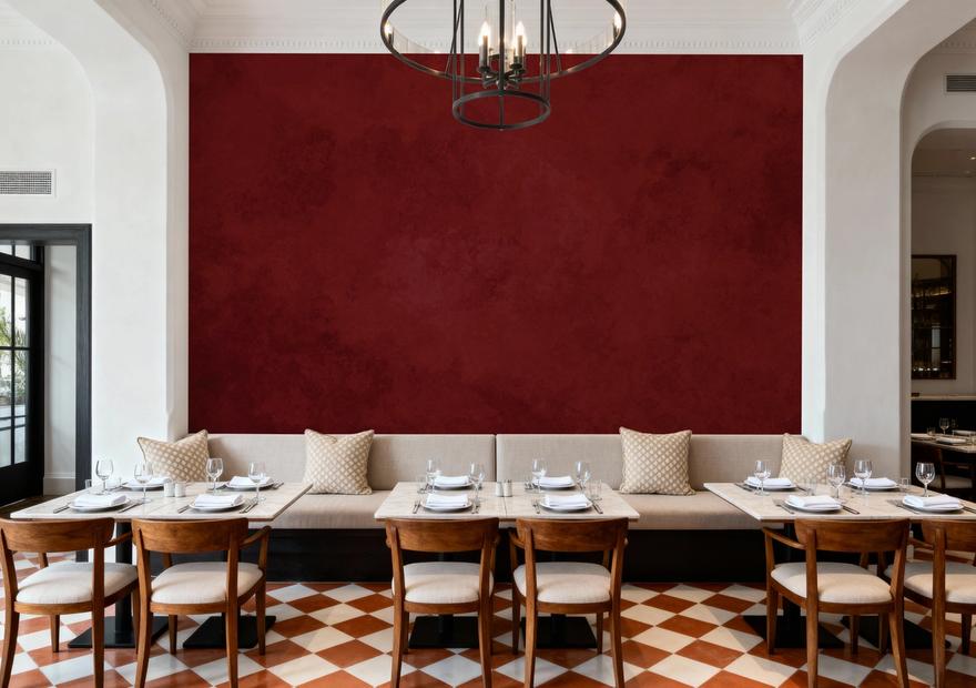 Subtle Plaster Wall, Cherry Red