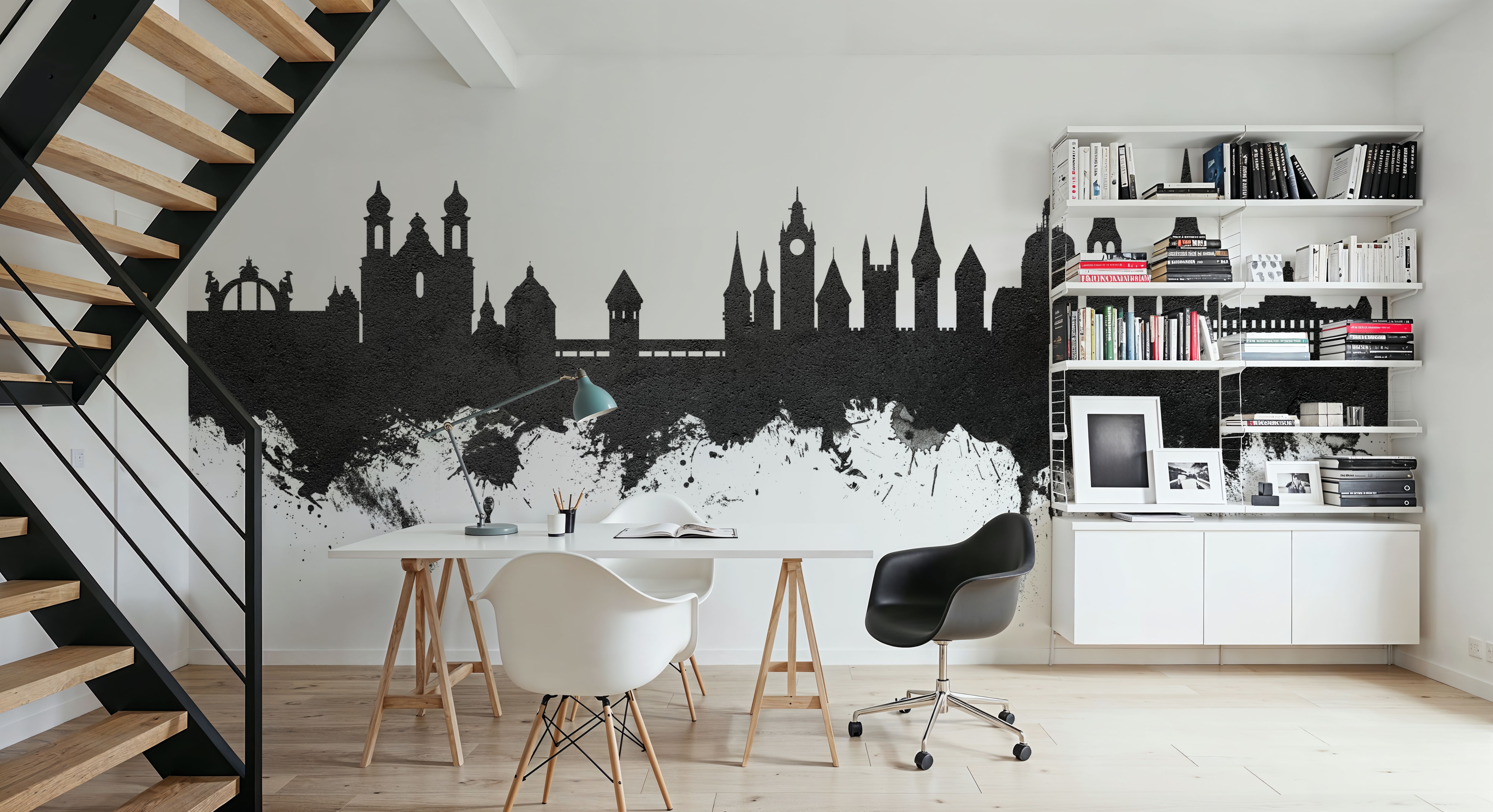 Lucerne Switzerland Luzern Skyline Black & White