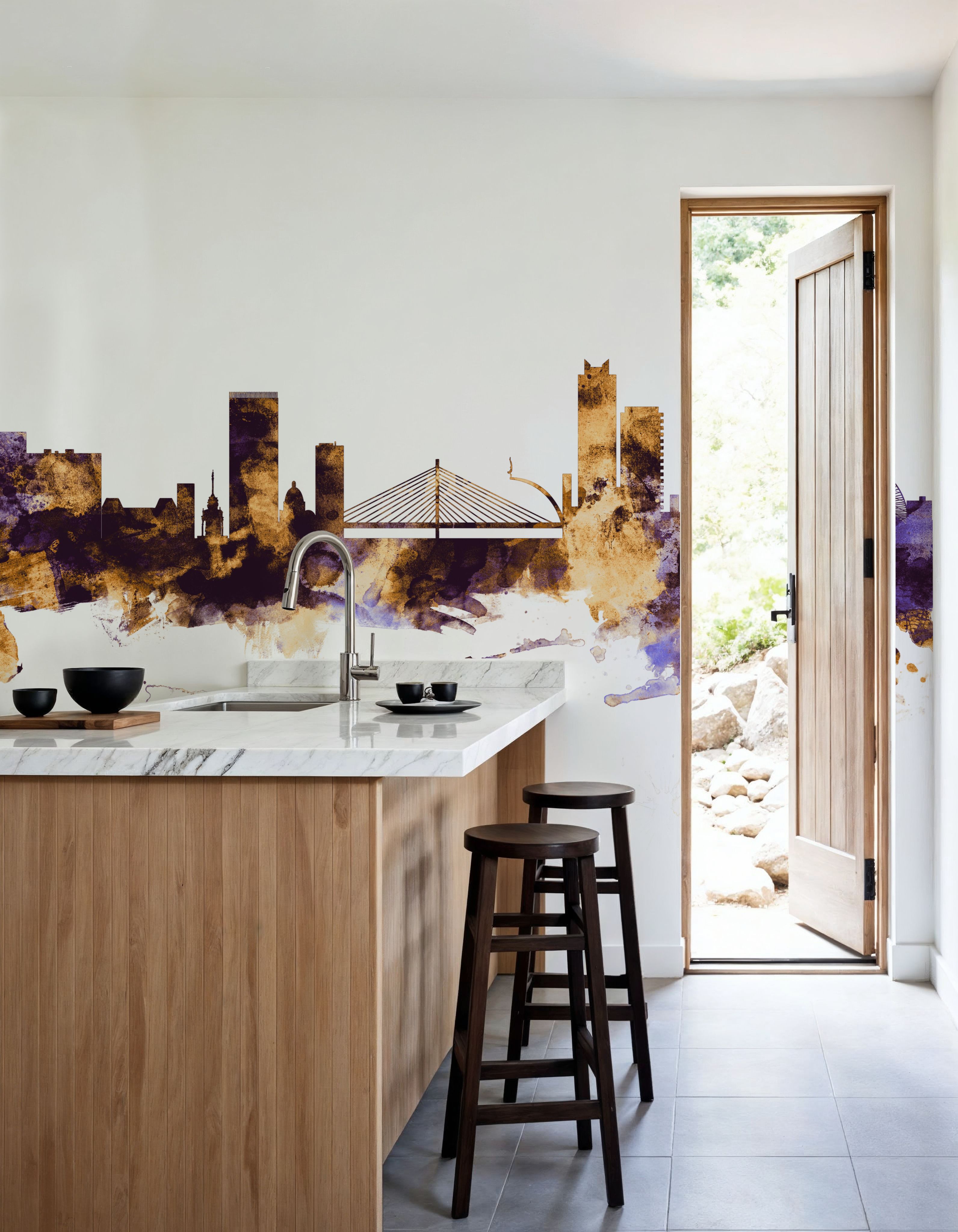 Liege Belgium Skyline Purple & Gold