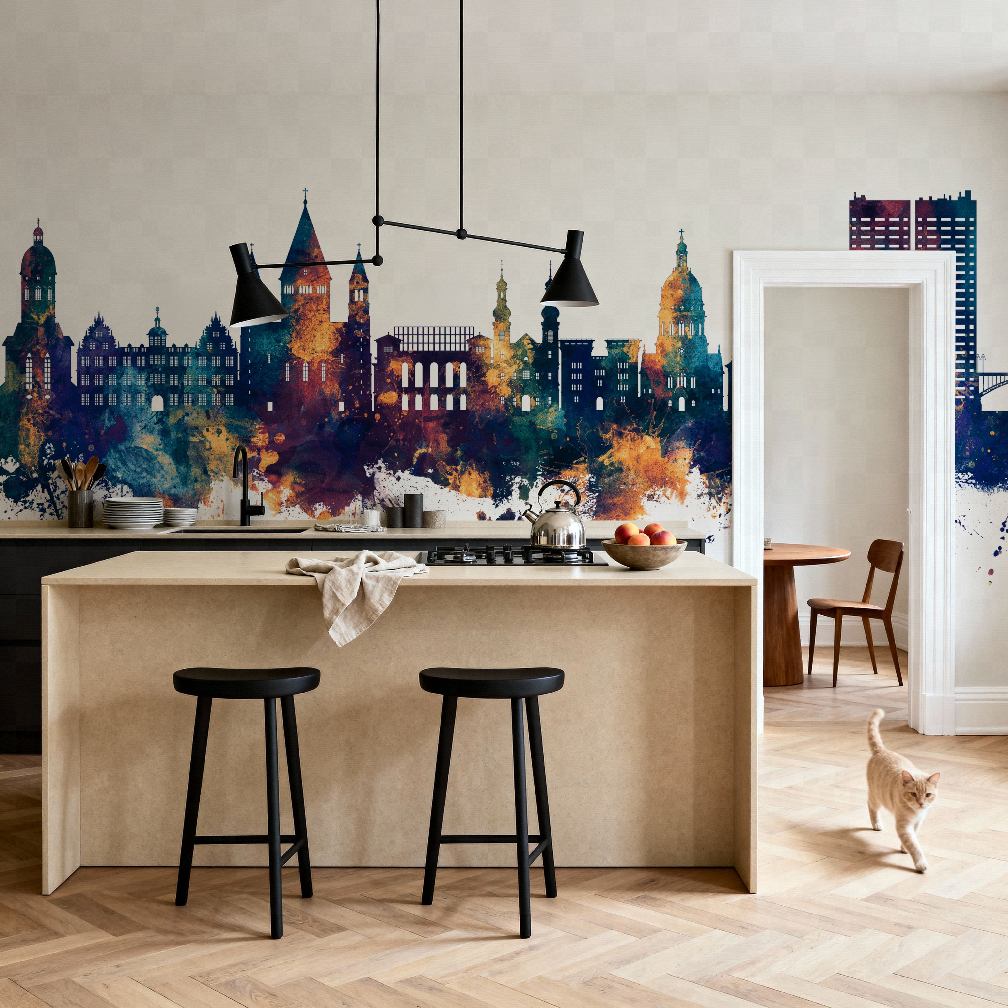 Mainz Germany Skyline Blue & Bronze