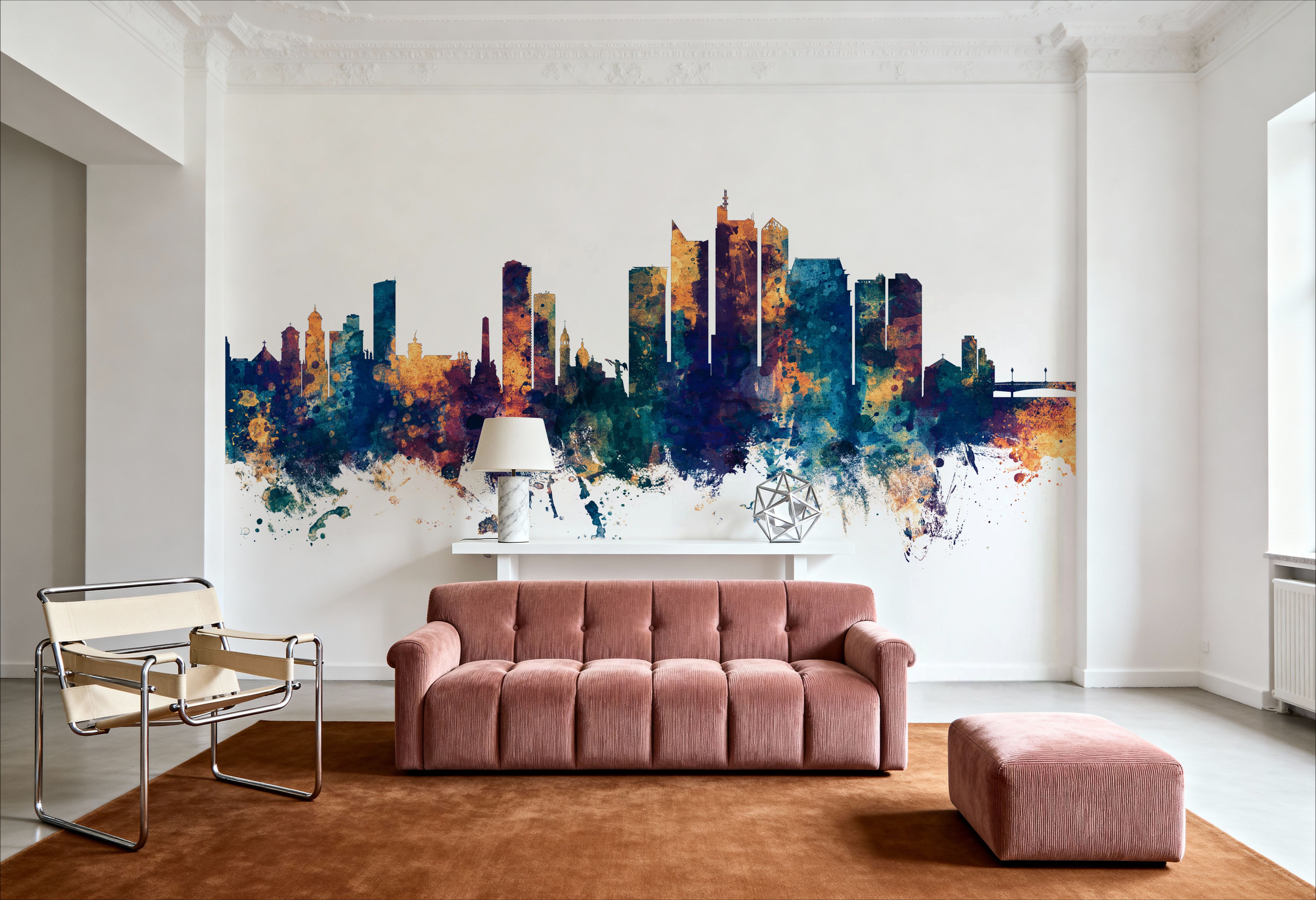 Manila Philippines Skyline Blue & Bronze