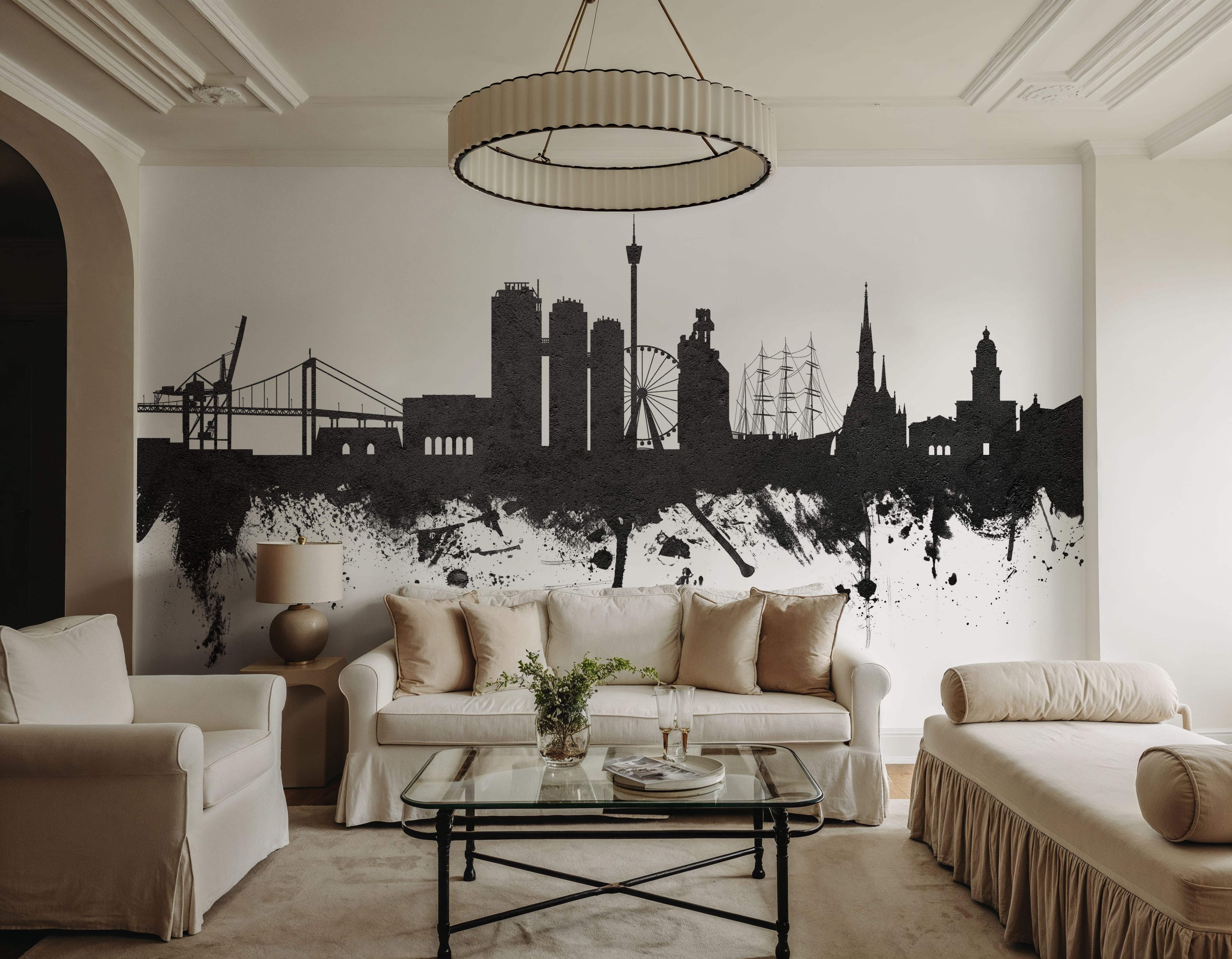 Gothenburg Skyline Black & White