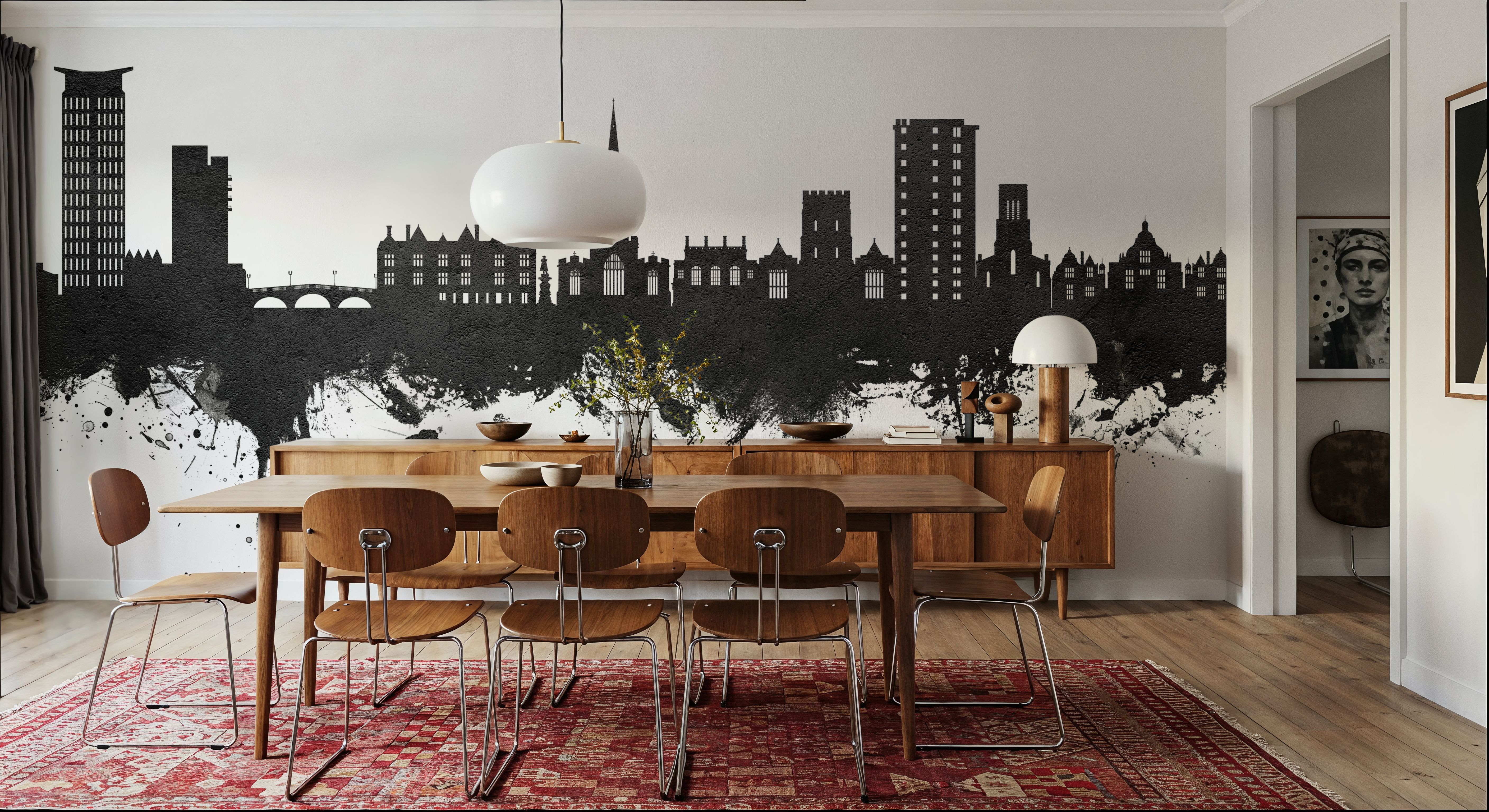 Bedford England Skyline Black & White, Wallpaper