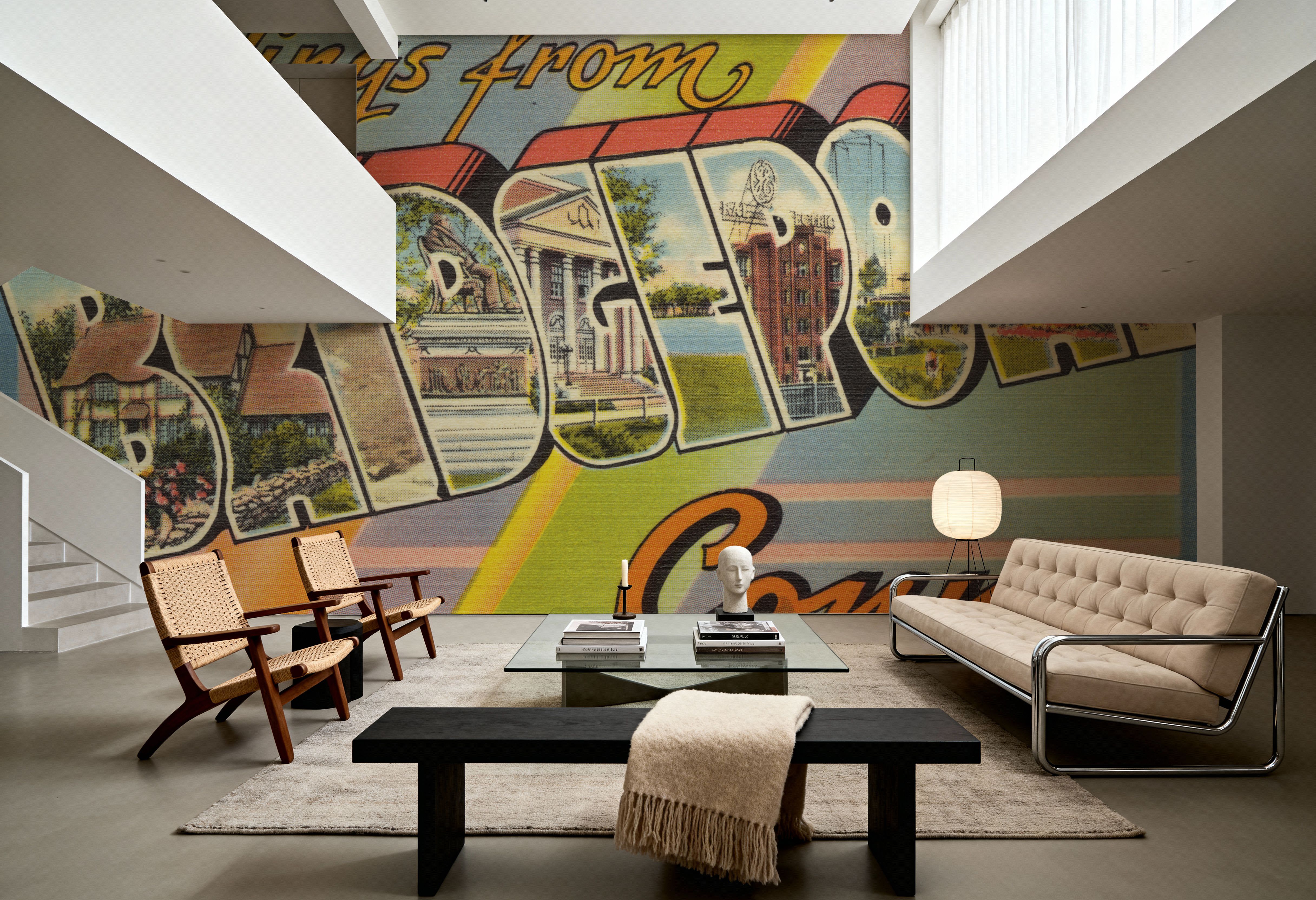 Greetings from Bridgeport - Screenprint Postcard, Wallpaper