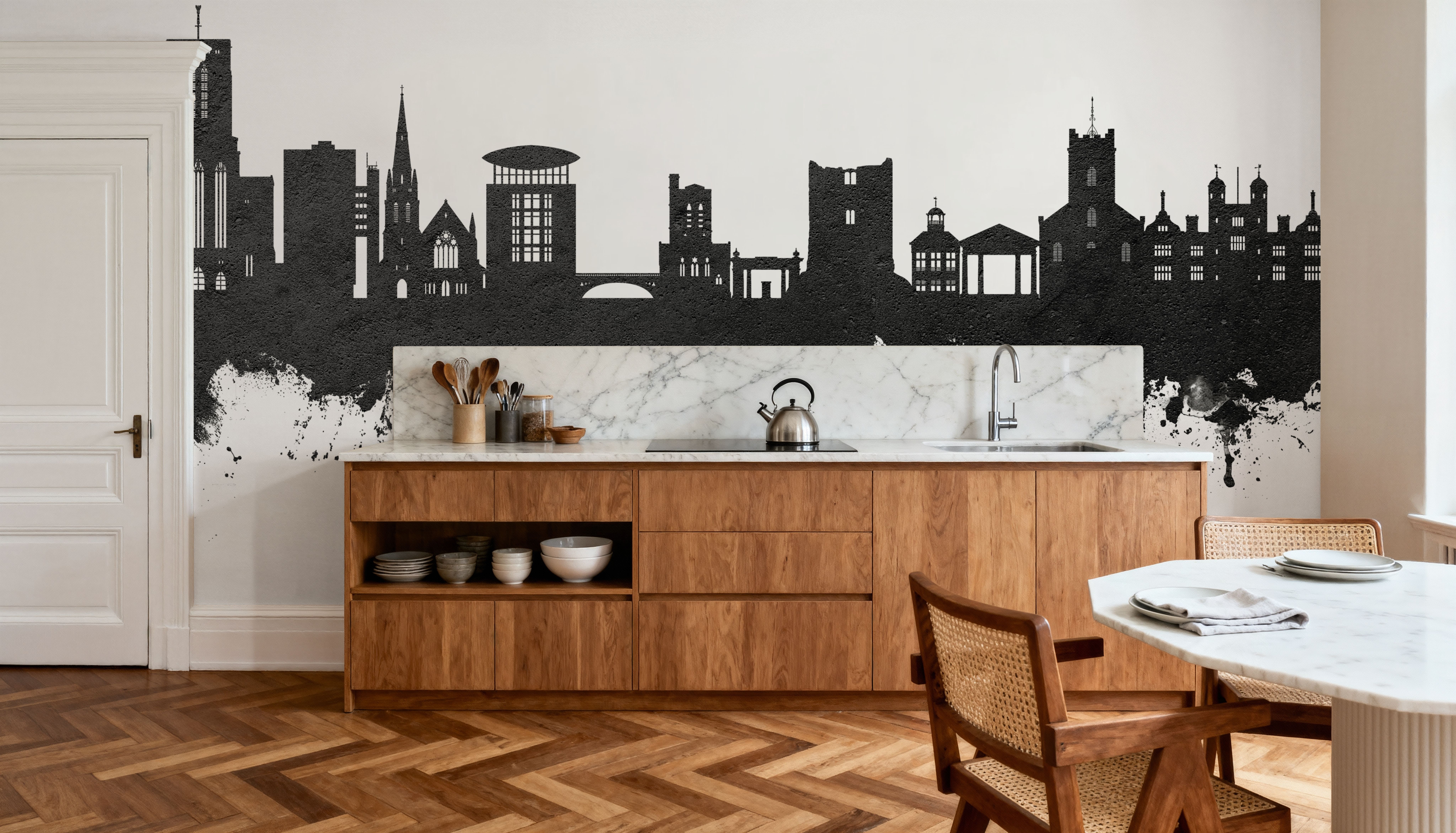 Guildford England Skyline Black & White